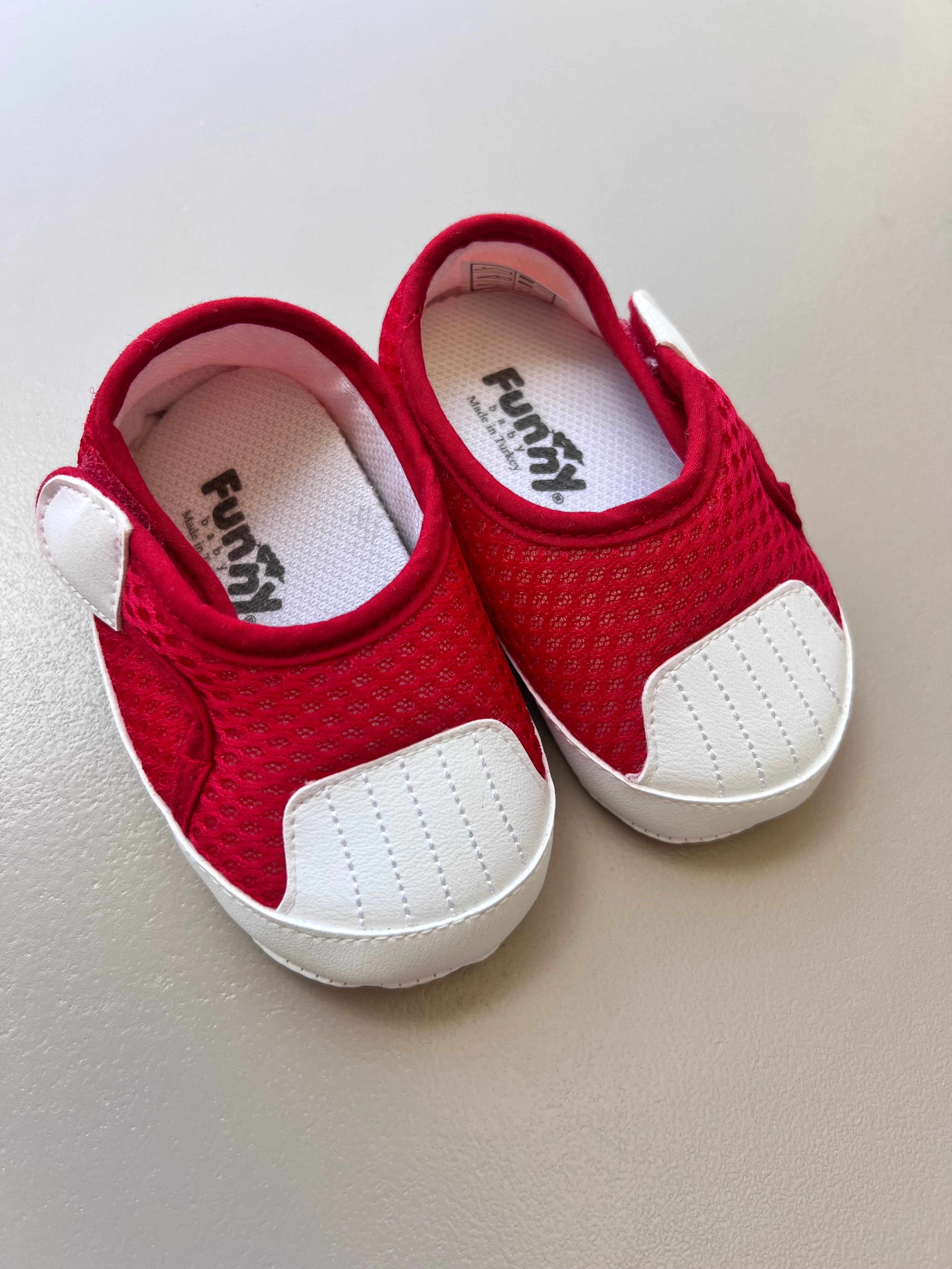 Red And White Baby Breathable Shoes