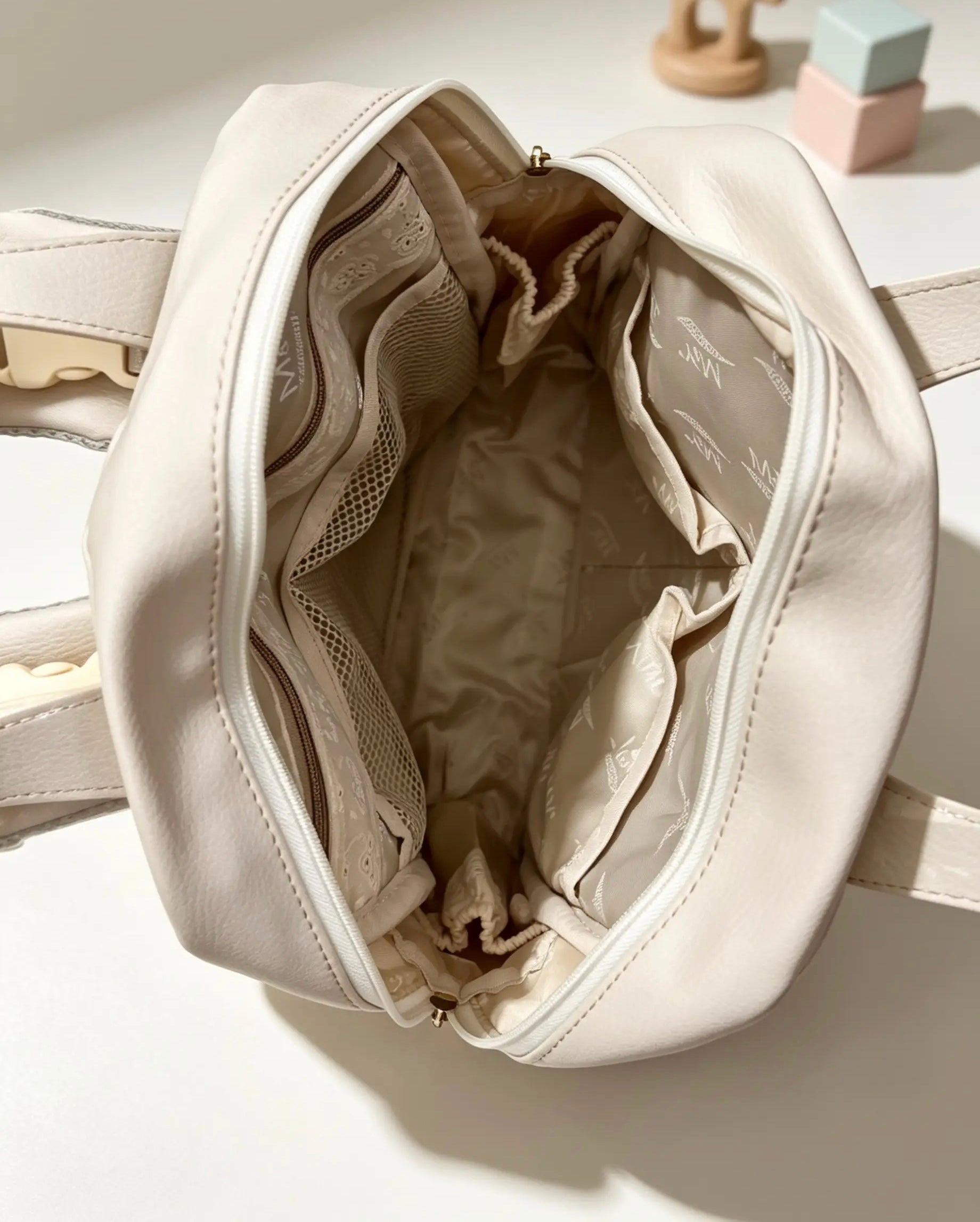 Lujain Leather Backpack Diapers Bag