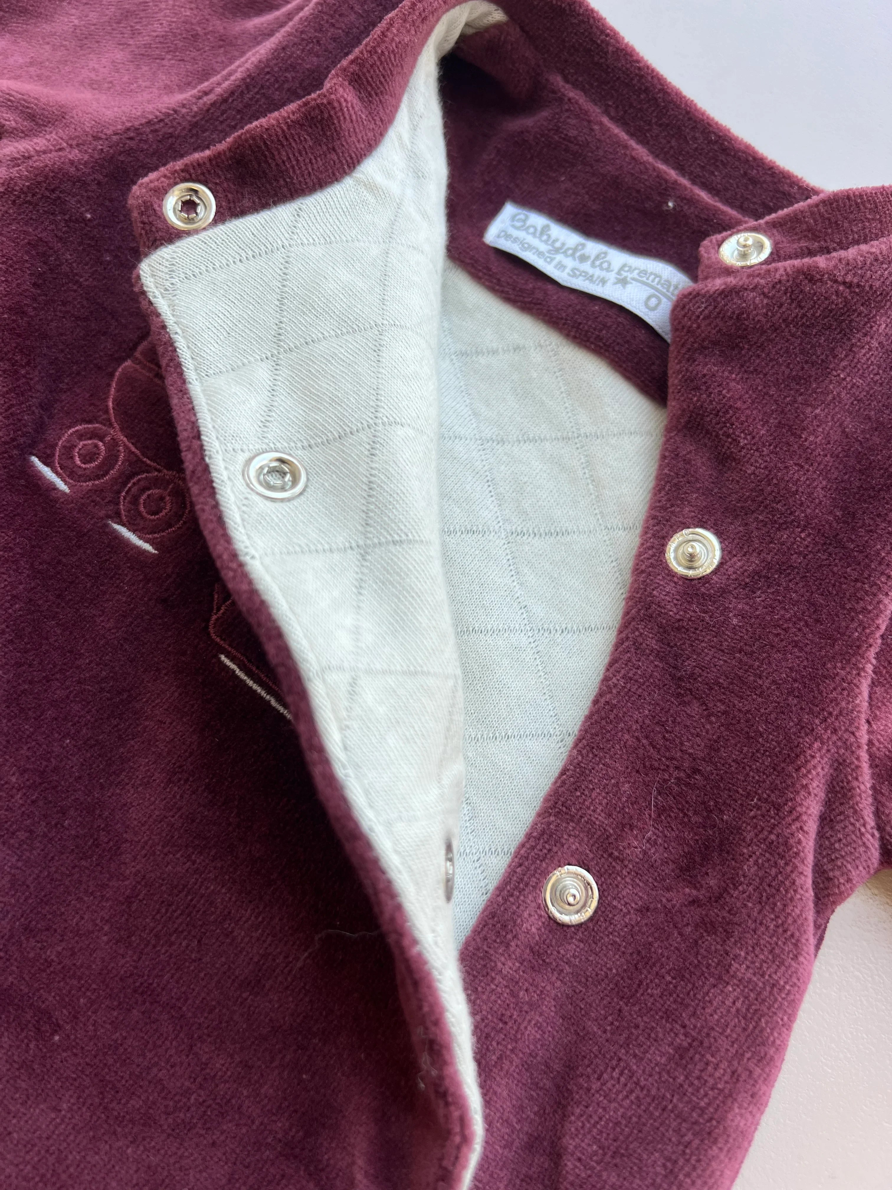 Premature Burgundy Velvet Overall