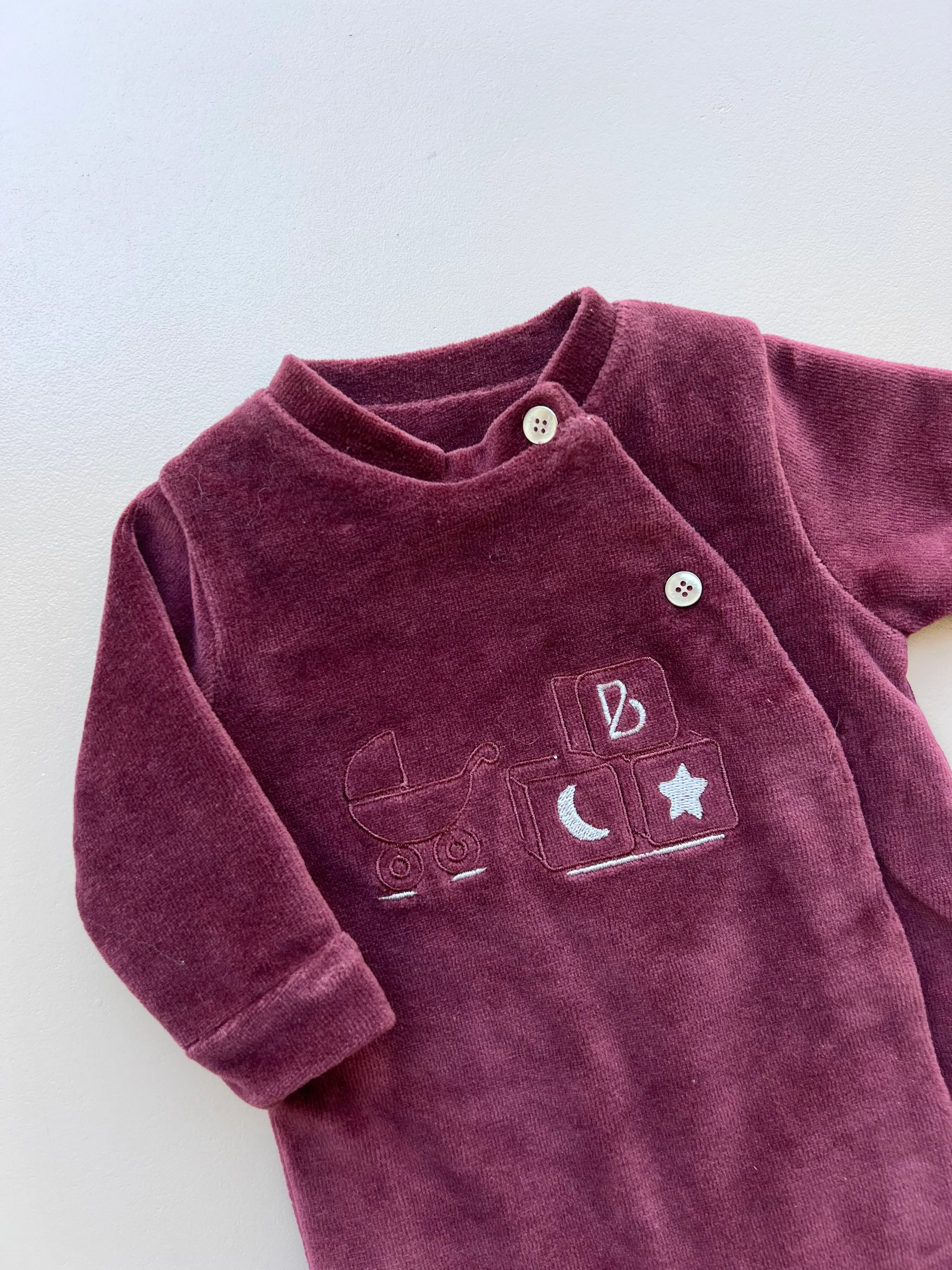 Premature Burgundy Velvet Overall