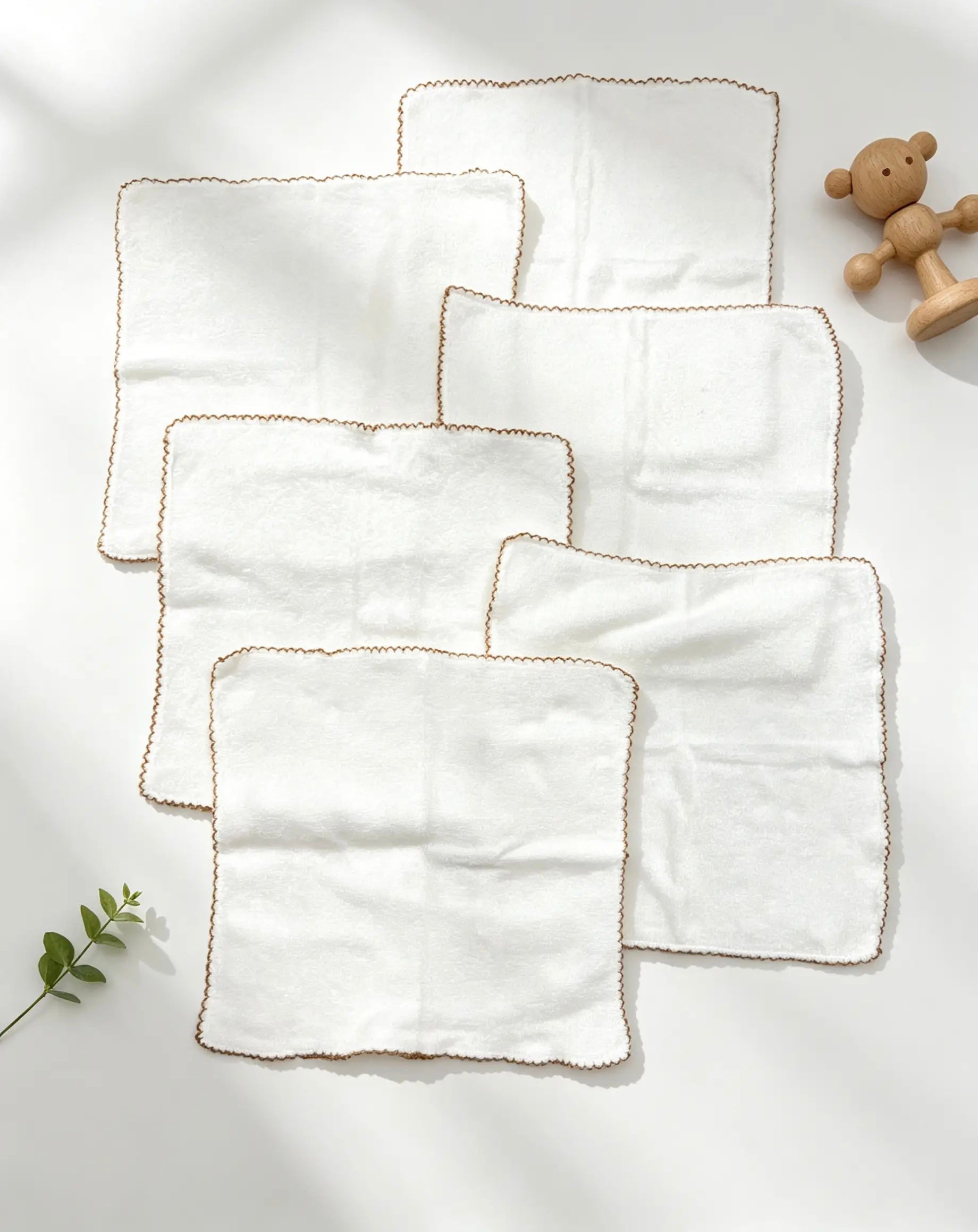 GOTS™ Certified Organic Thick Wash Cloth Pack of 6 Pcs