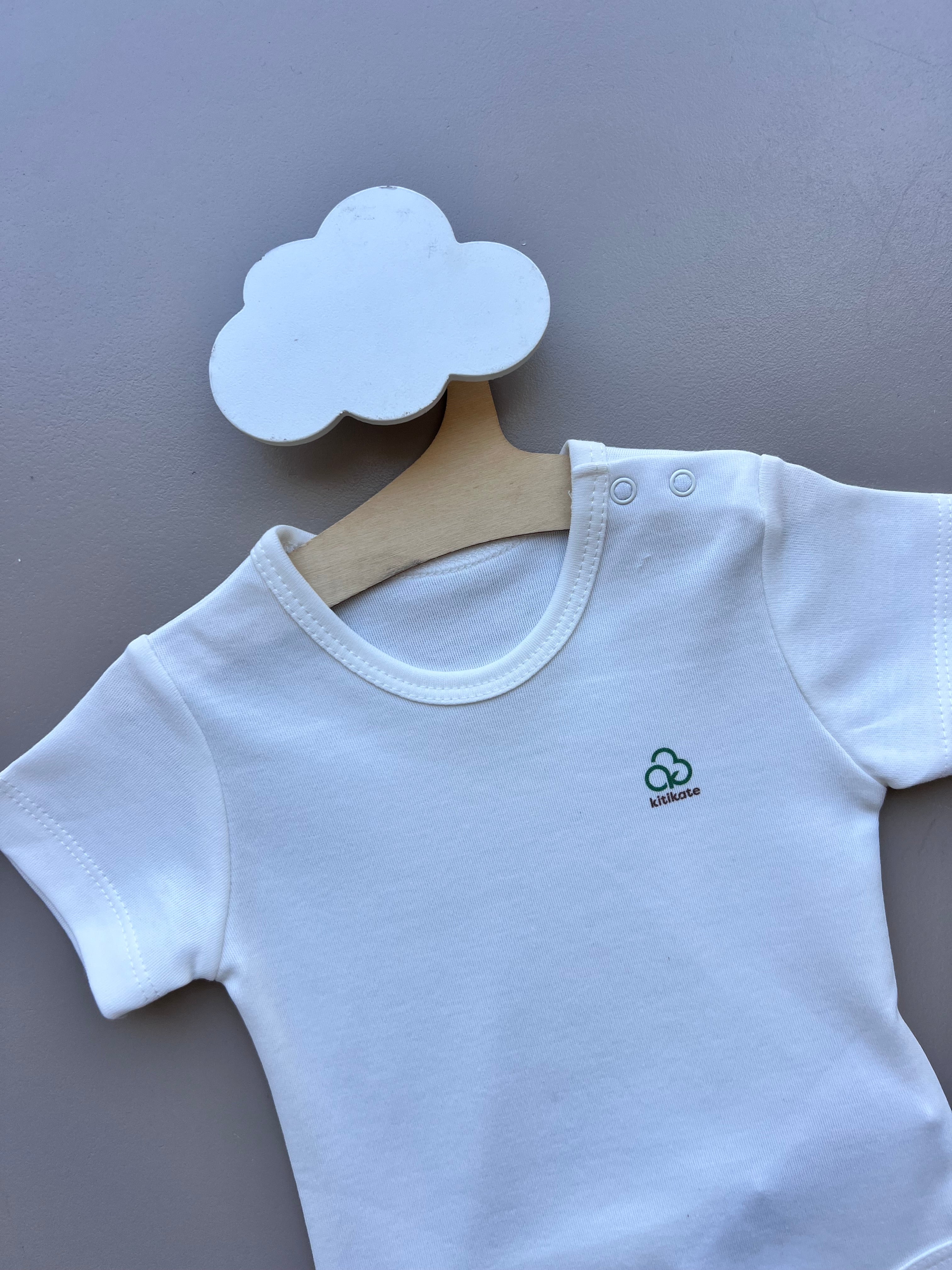 Off White GOTS™ Certified Organic Cotton Double Size Short Sleeves Body