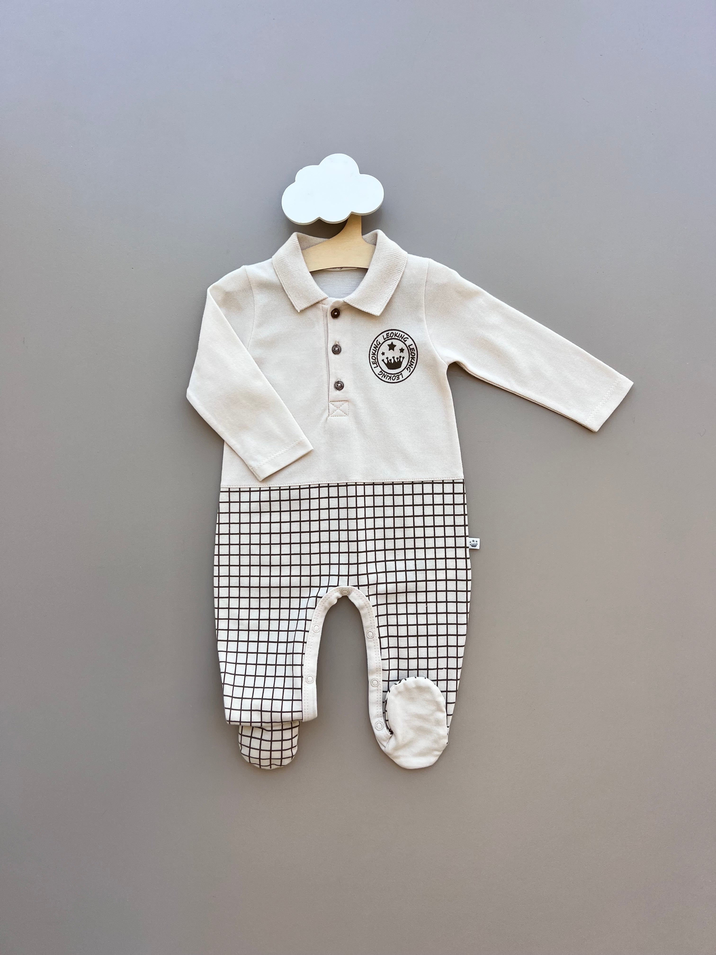 Beige And Brown Polo Organic Cotton Overall