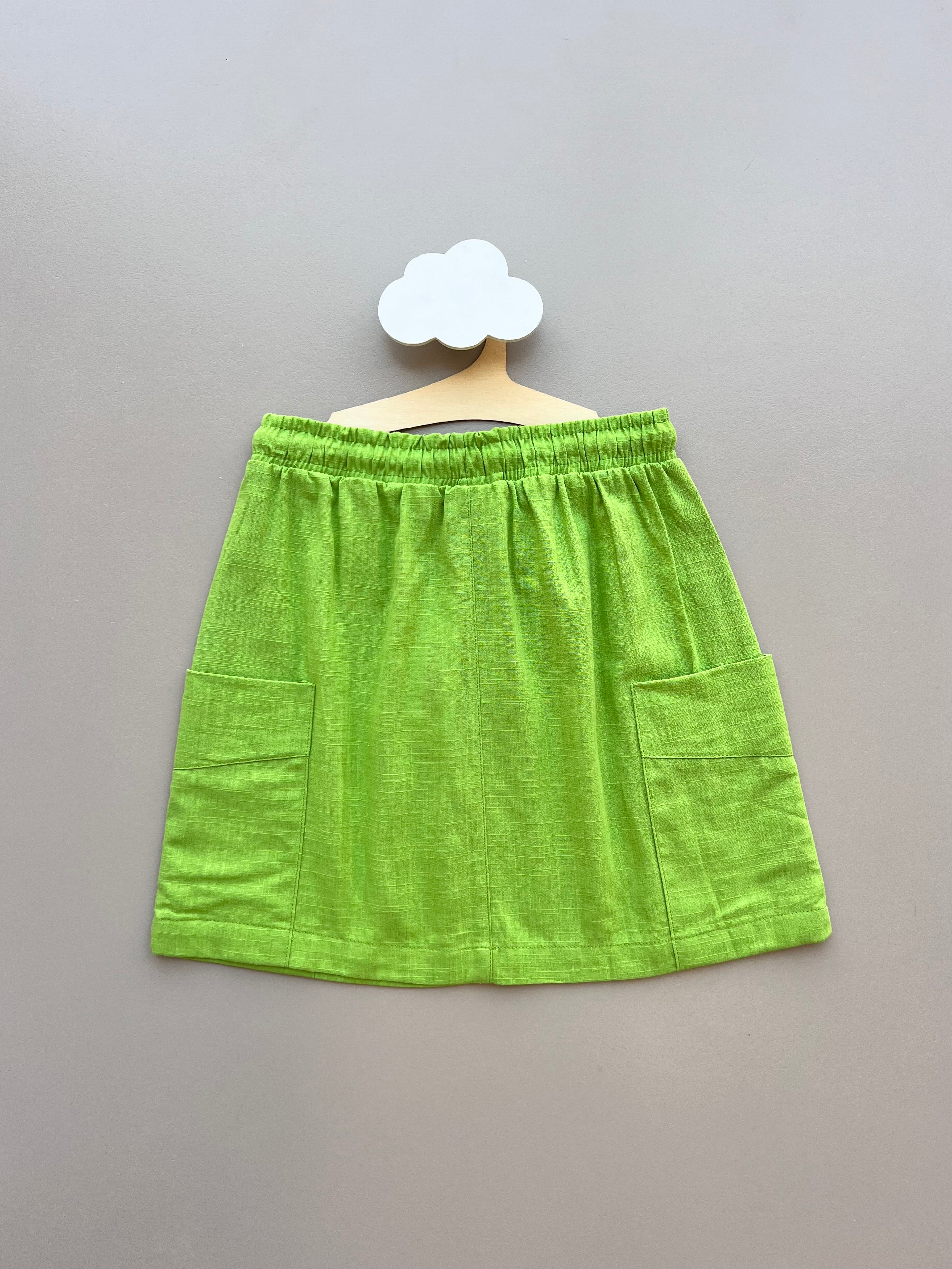 Green Linen Skirt