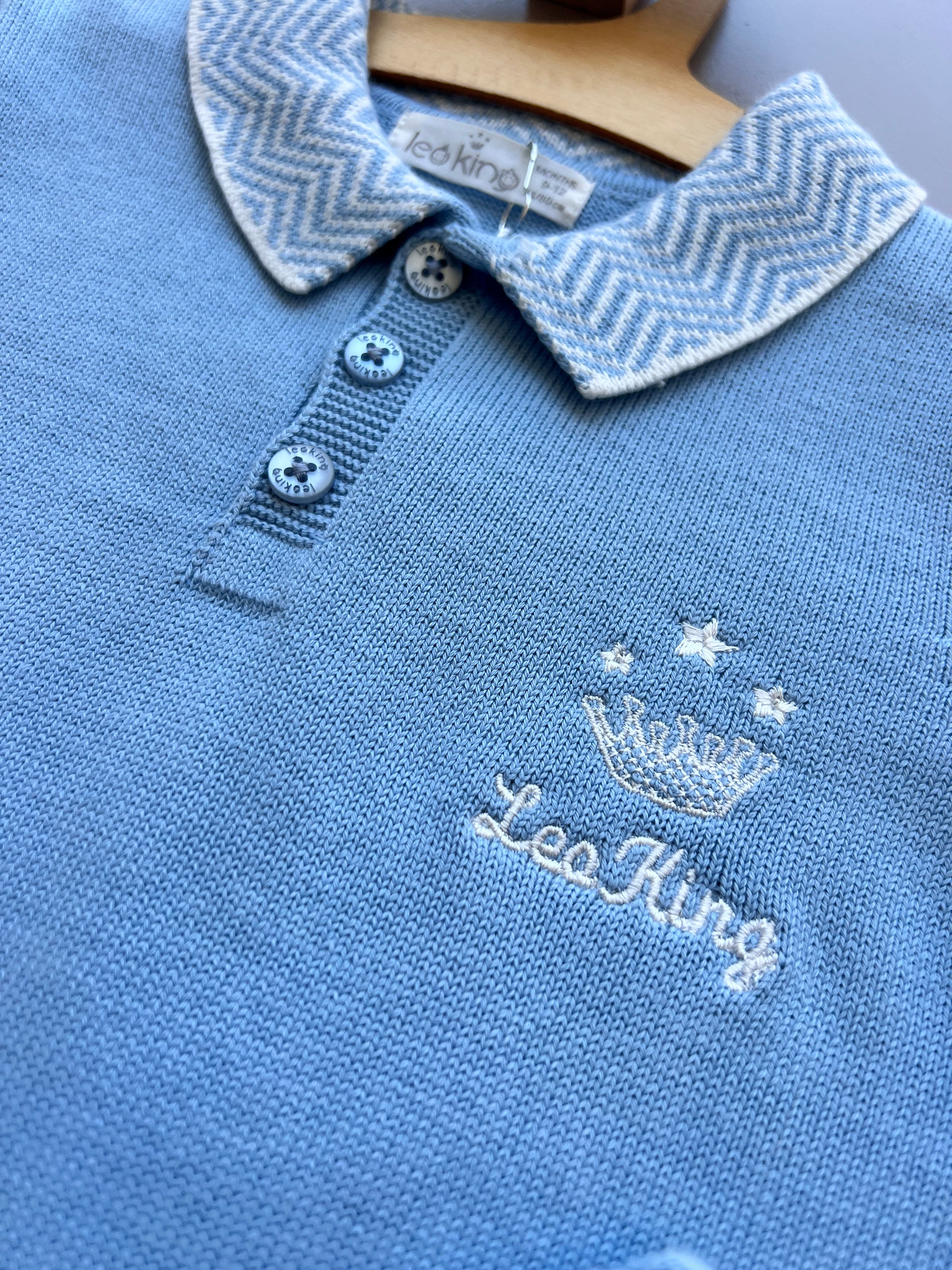 Baby Blue Organic Cotton Polo Set 2 Pieces