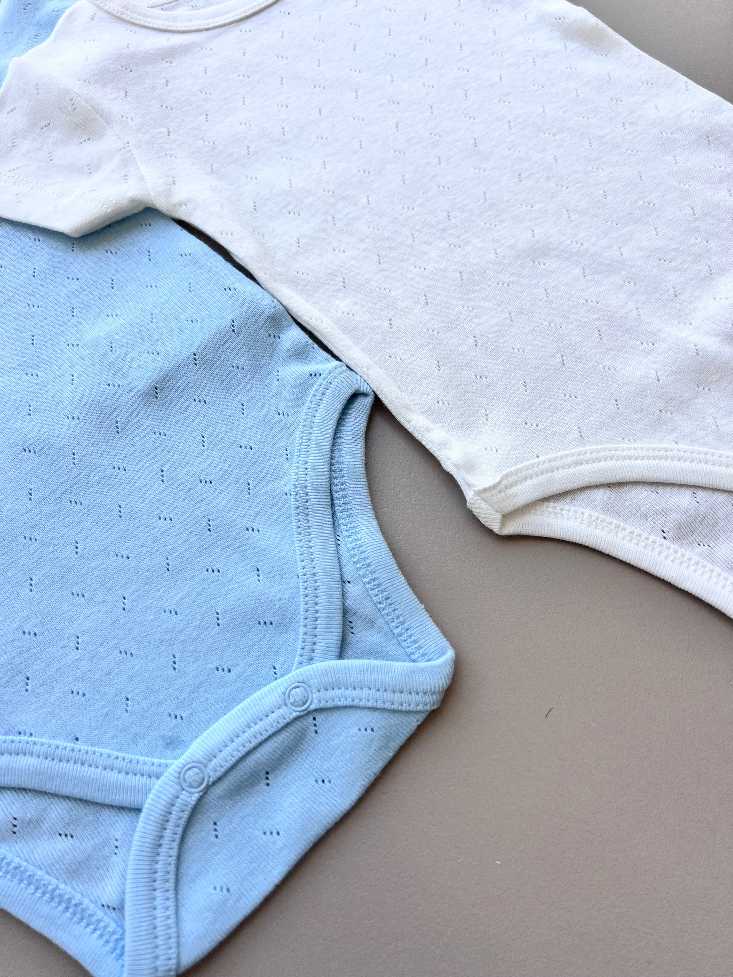 Blue And White Organic Cotton Boy Short Sleeves Pack Of 2 Pieces