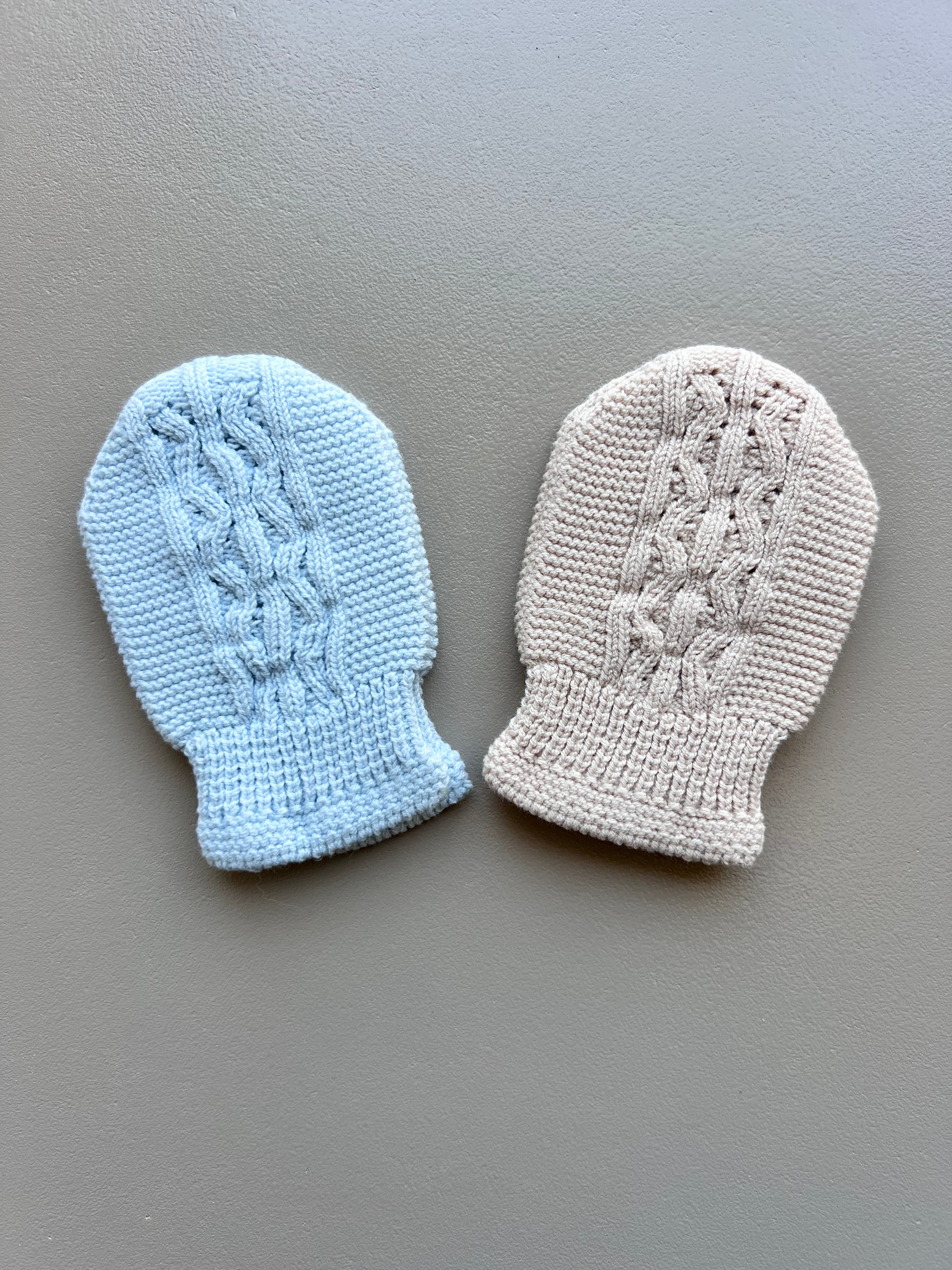 Light Blue & Beige Mitten Pack of 2 Pairs
