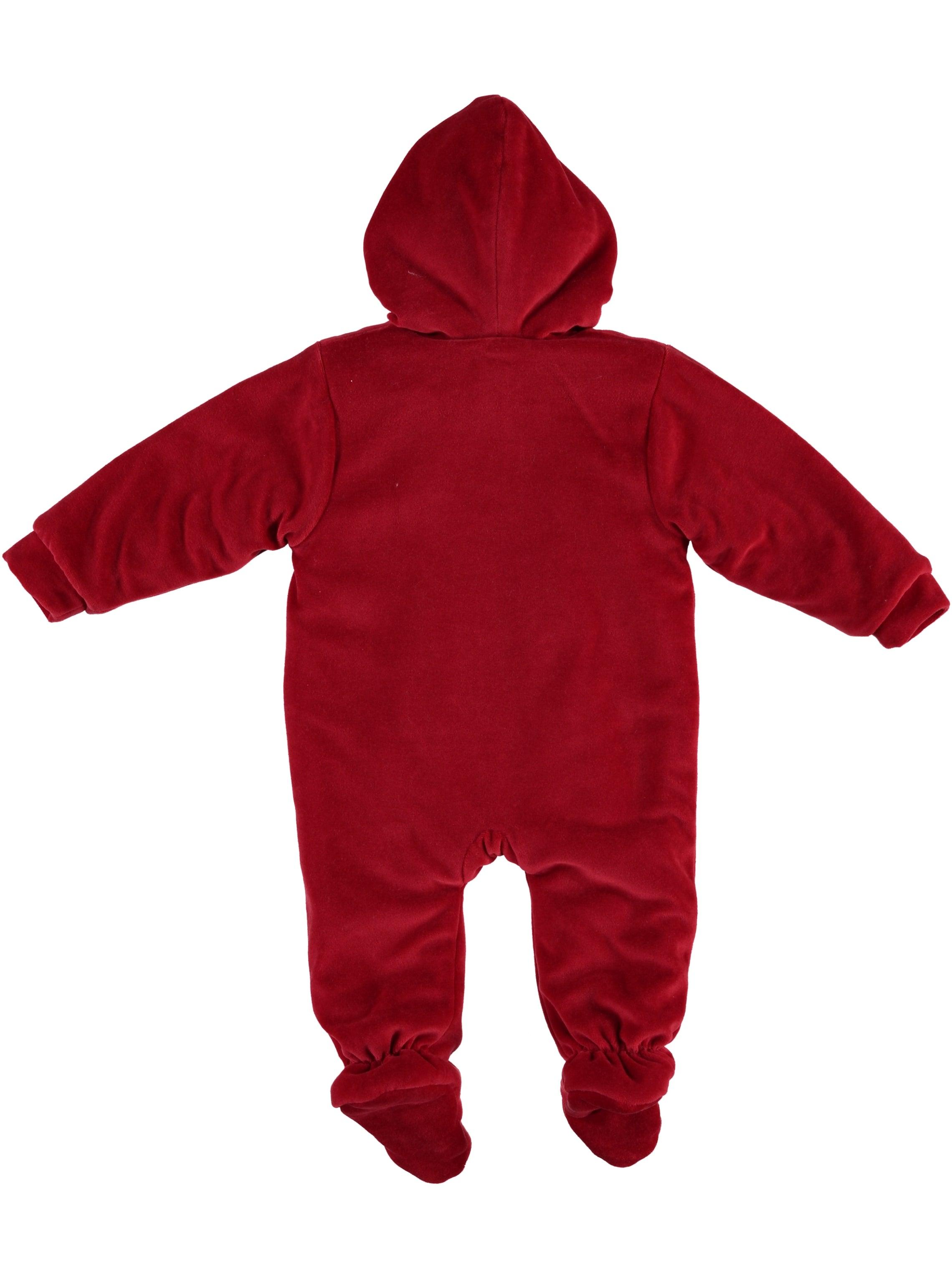 Red Velvet Fur Inside Overall - La Farandole Paris