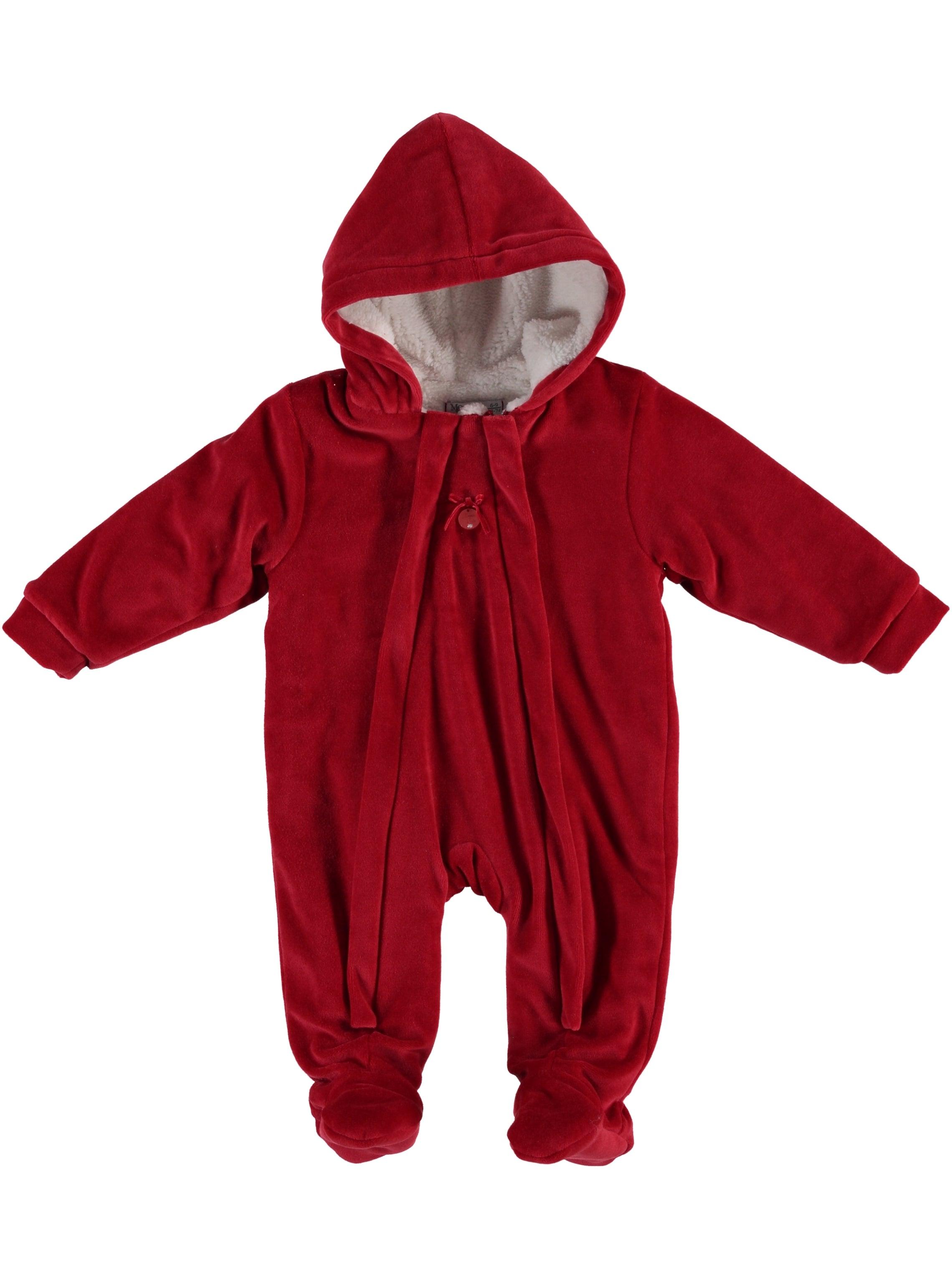 Red Velvet Fur Inside Overall - La Farandole Paris