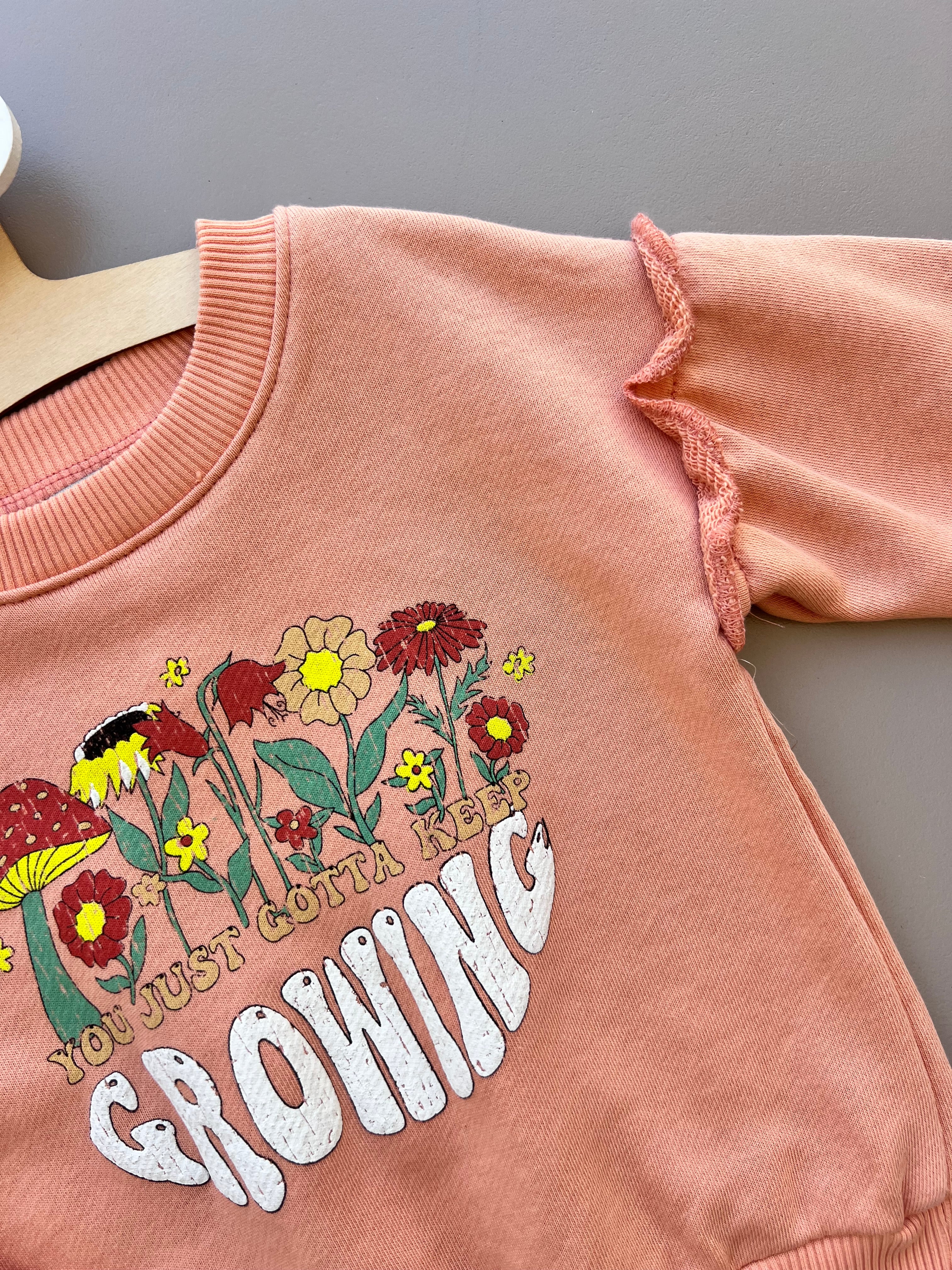 Orange Flowers Oversize Top