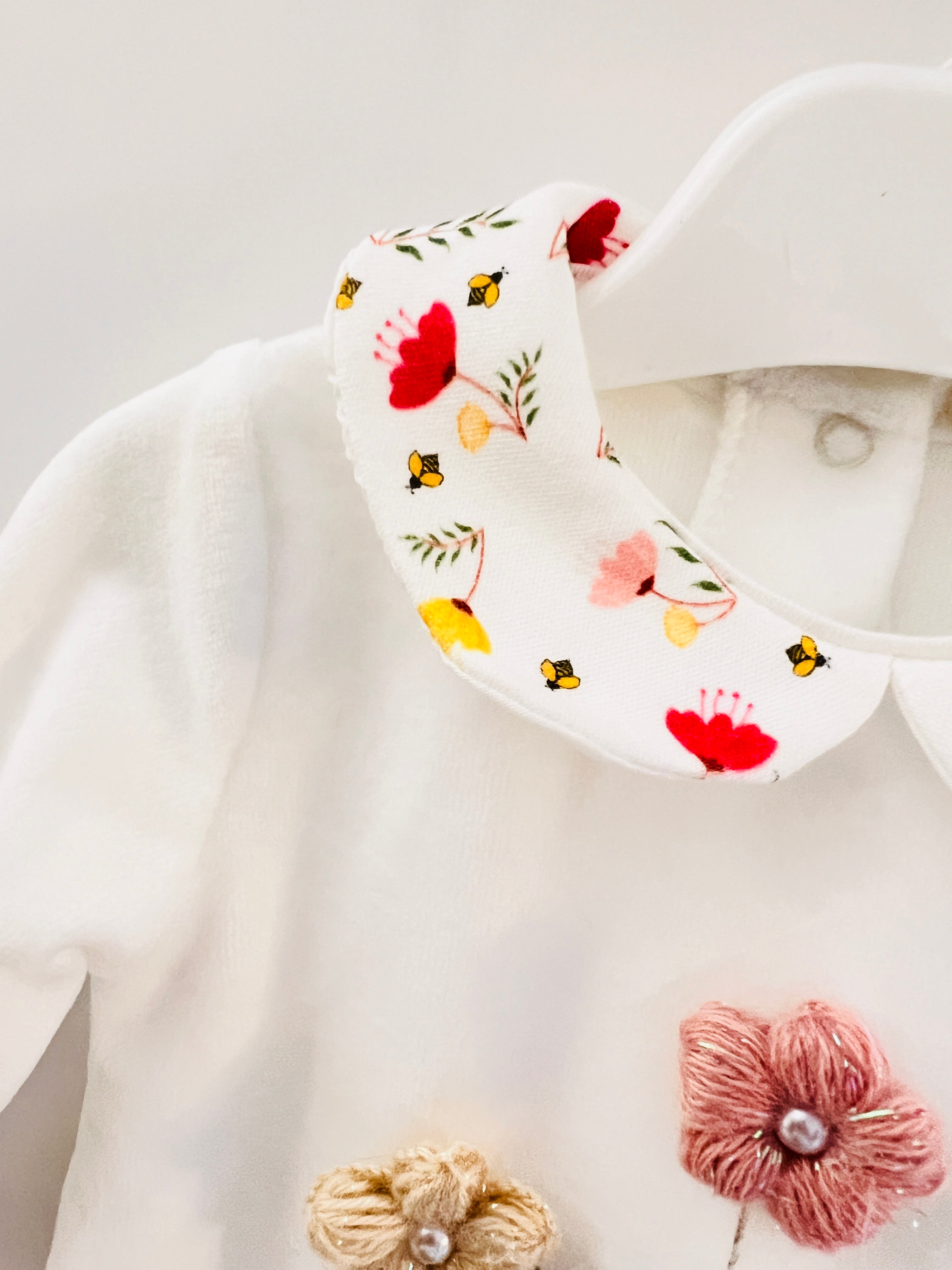 Flower Velvet Footed Overall