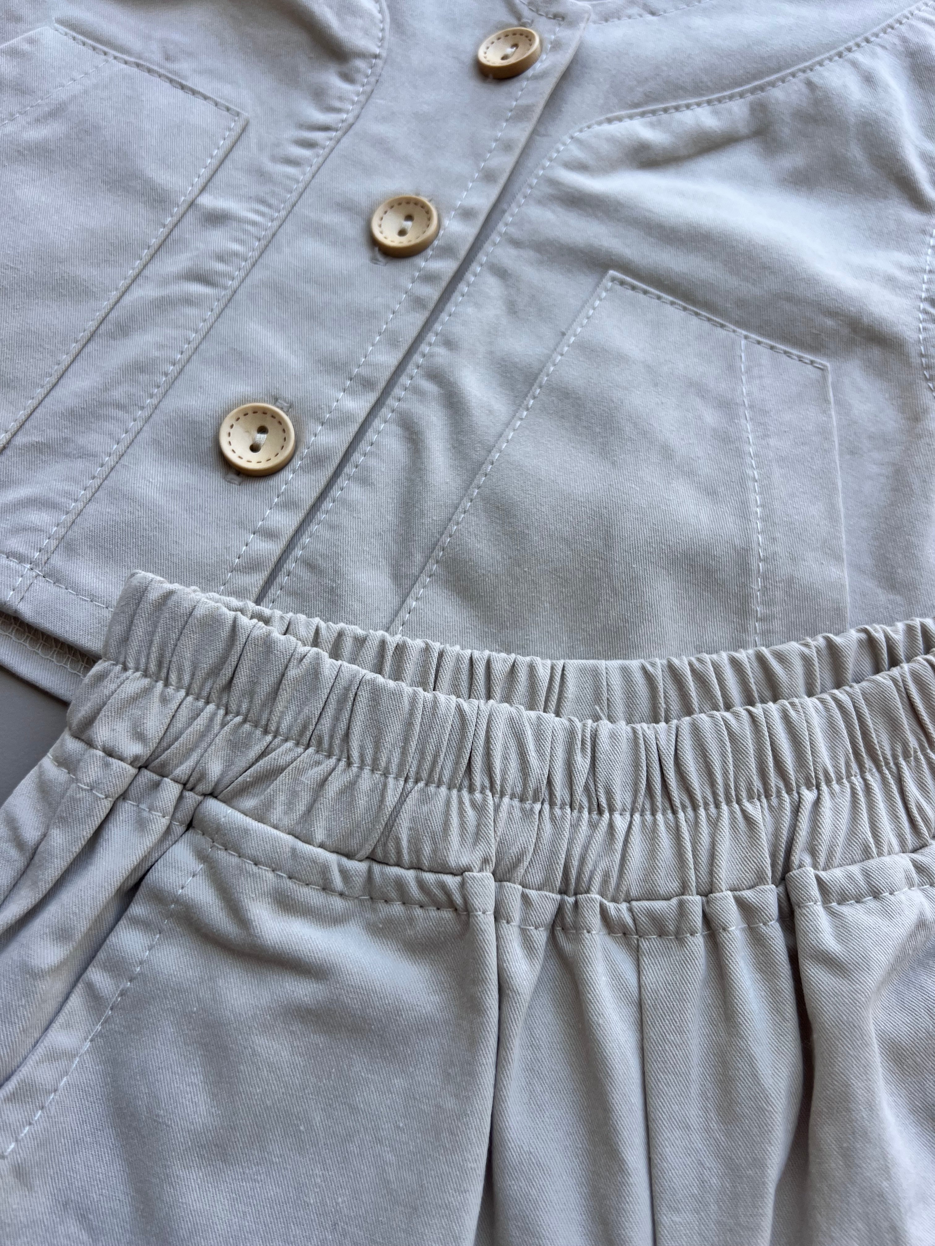 Greige Summer 2Pcs Jeans Set