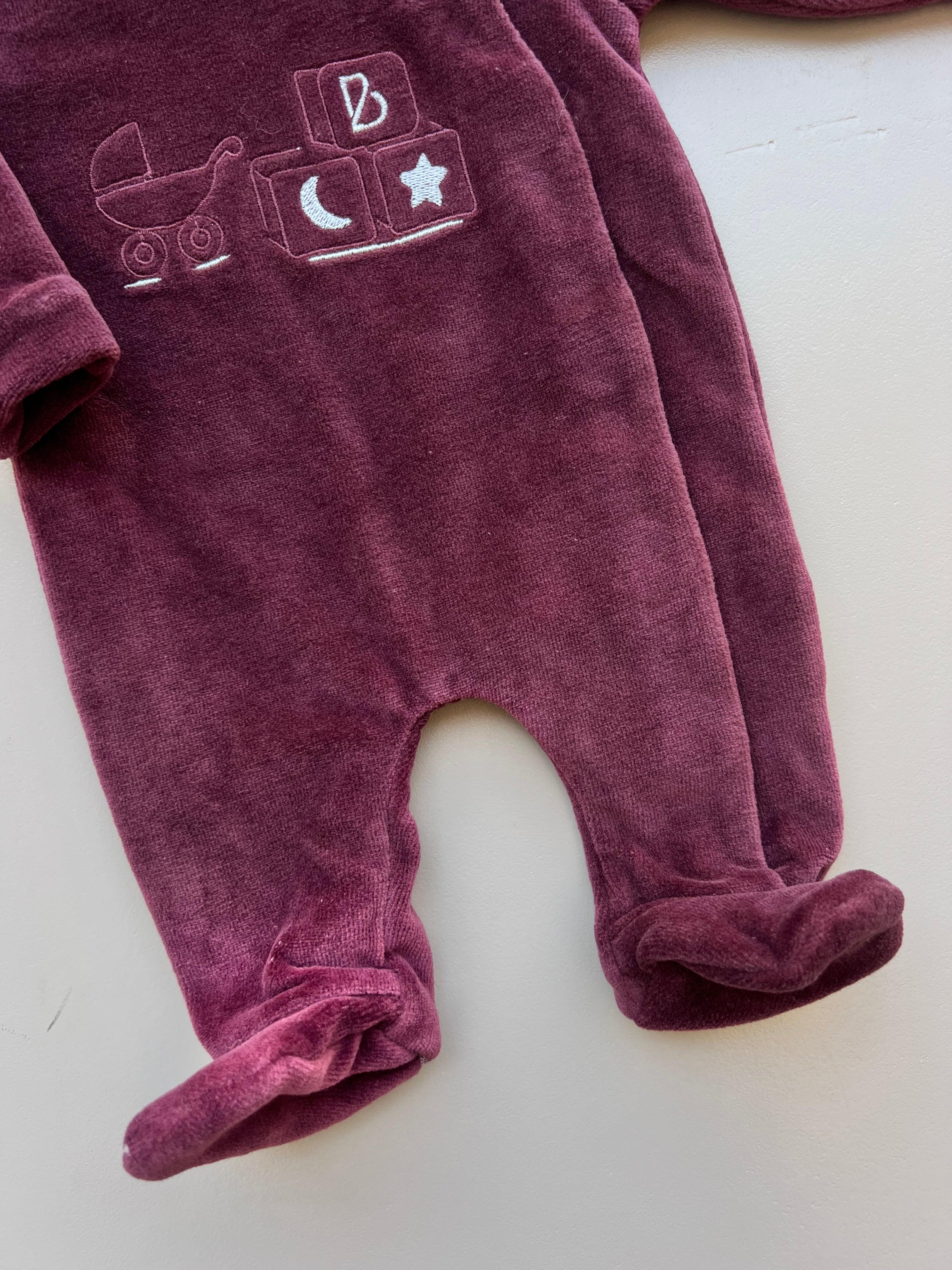 Premature Burgundy Velvet Overall