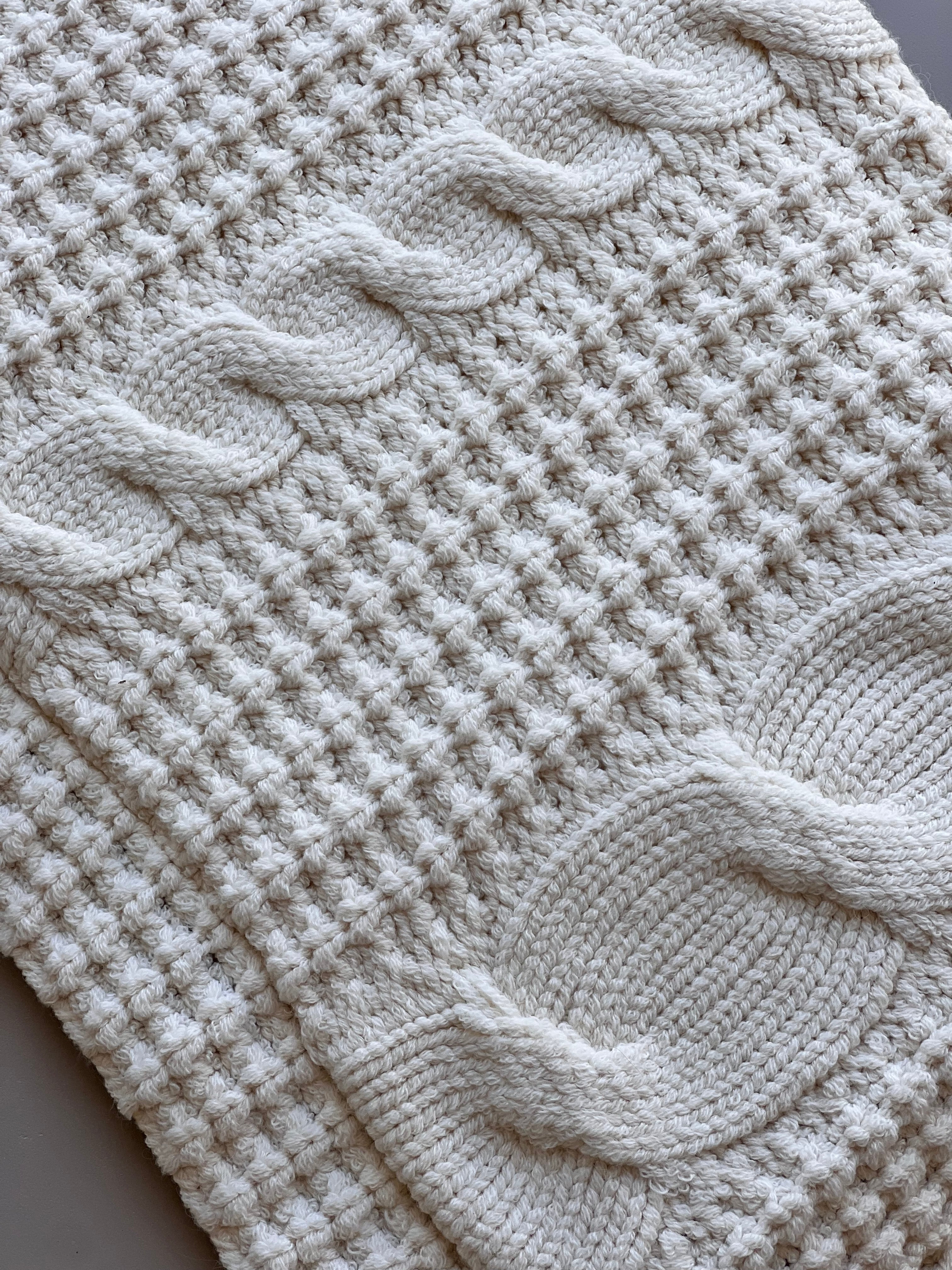 Off-White Thick Wool Fur Inside Blanket