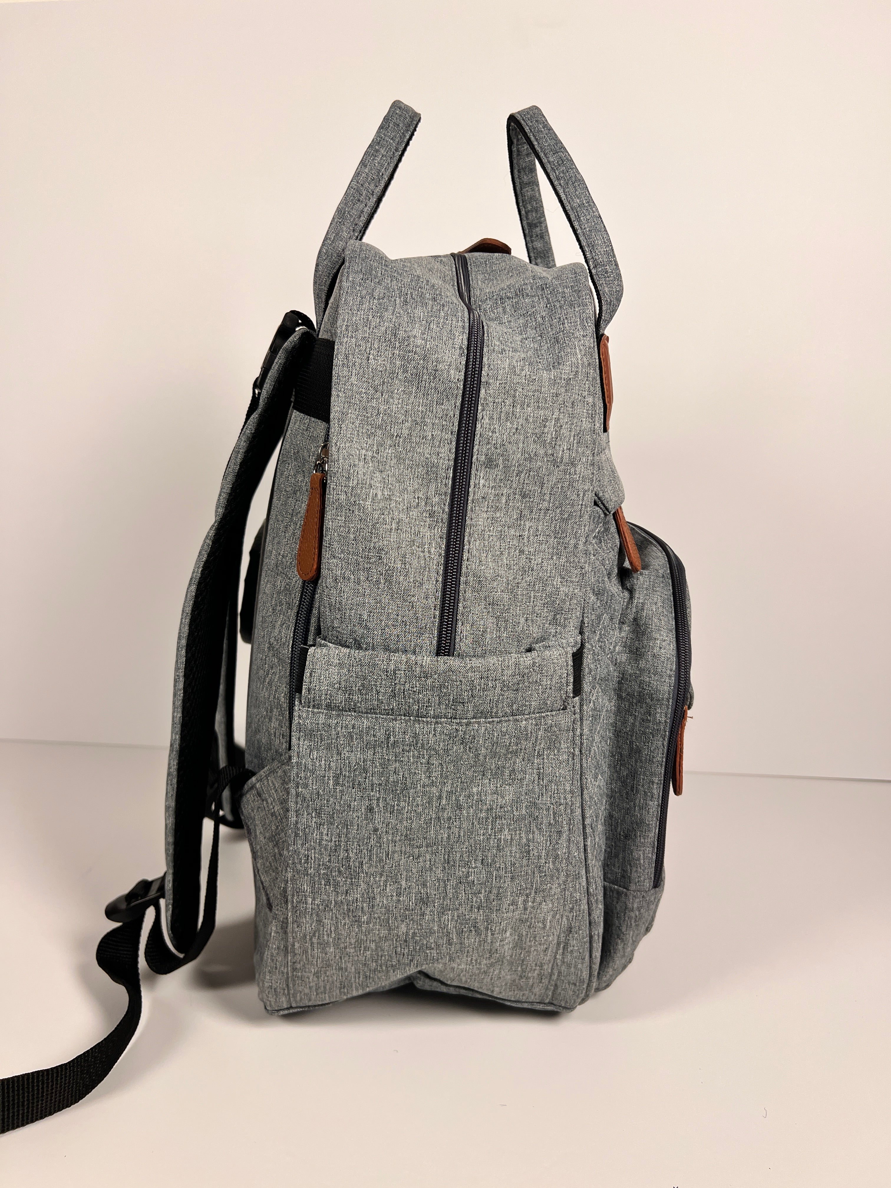 Gray Backpack Diaper Bag