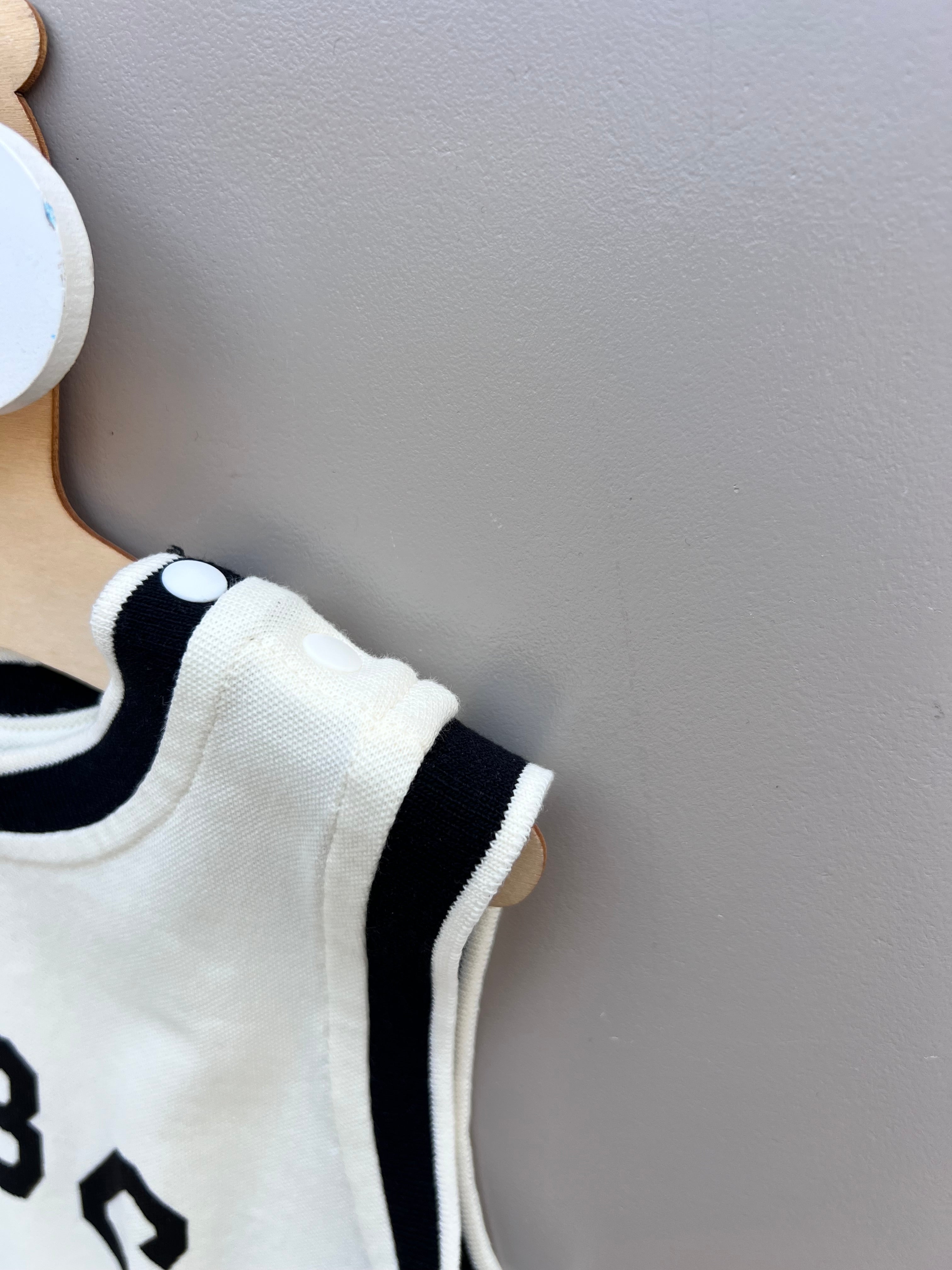 Yellow/Black ABC Romper, Hat and Socks 3pcs Set