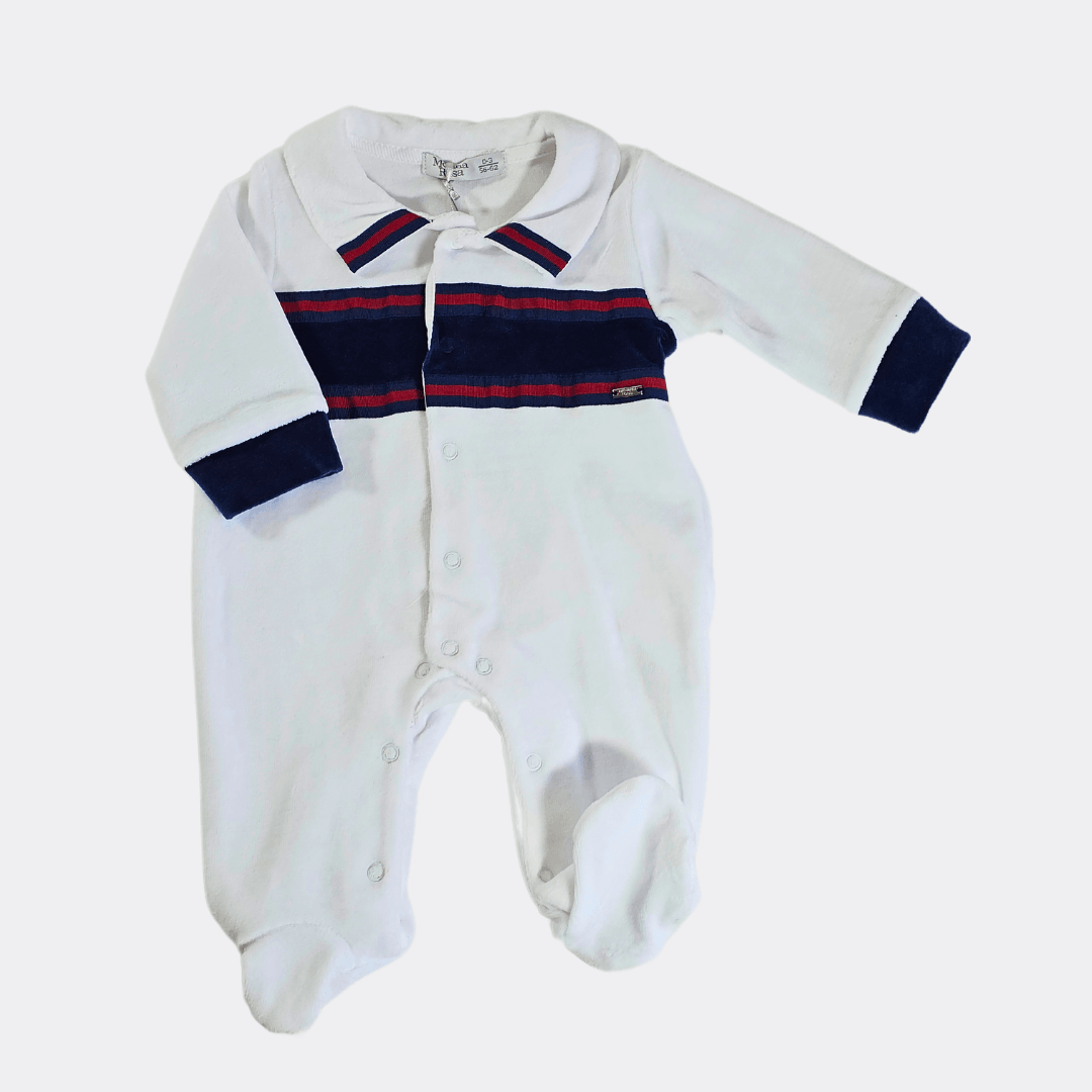 White/Navy Blue Overall - La Farandole Paris