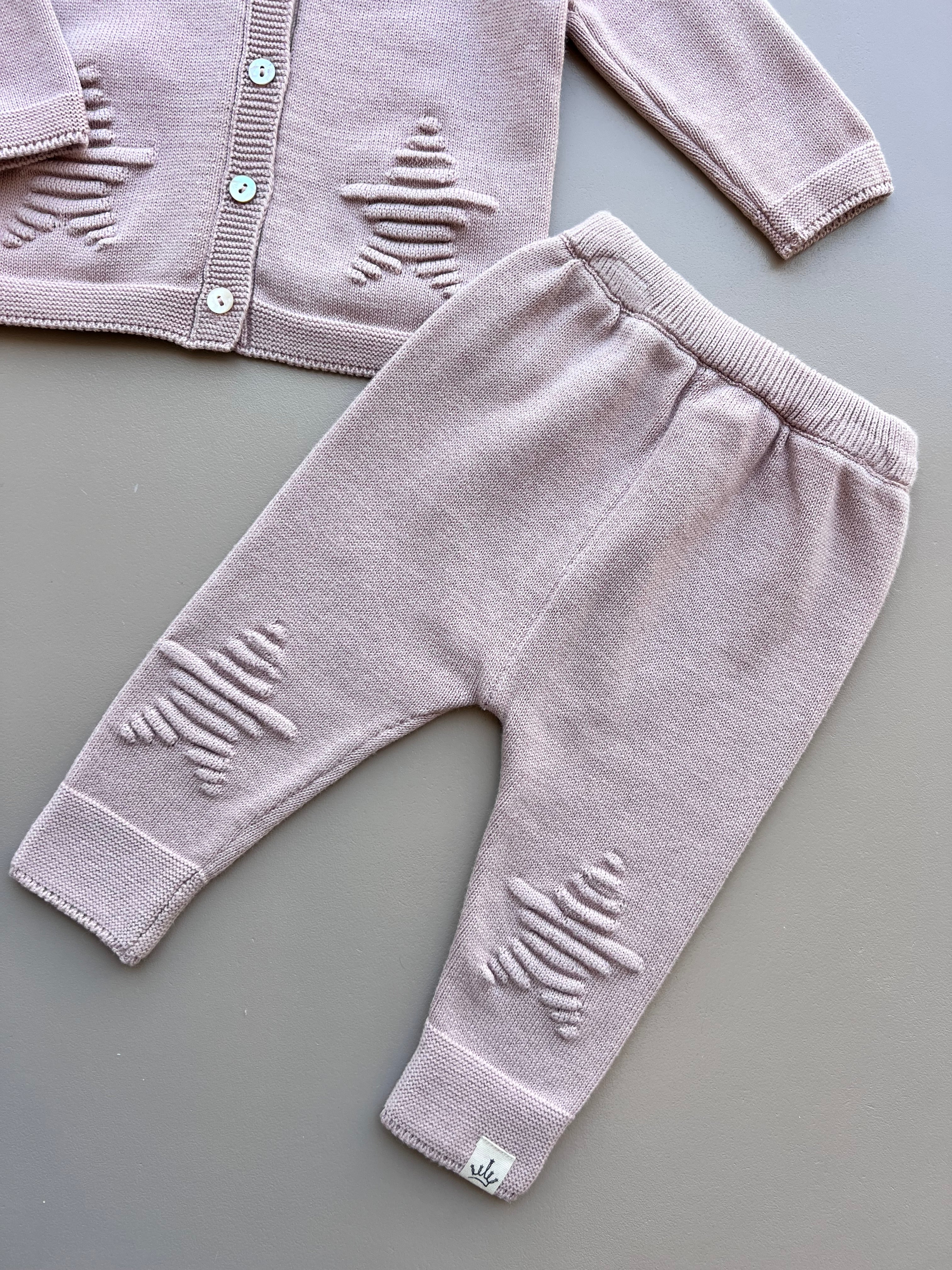 Thick Cotton Star Collar Top and Pants 2Pcs Set
