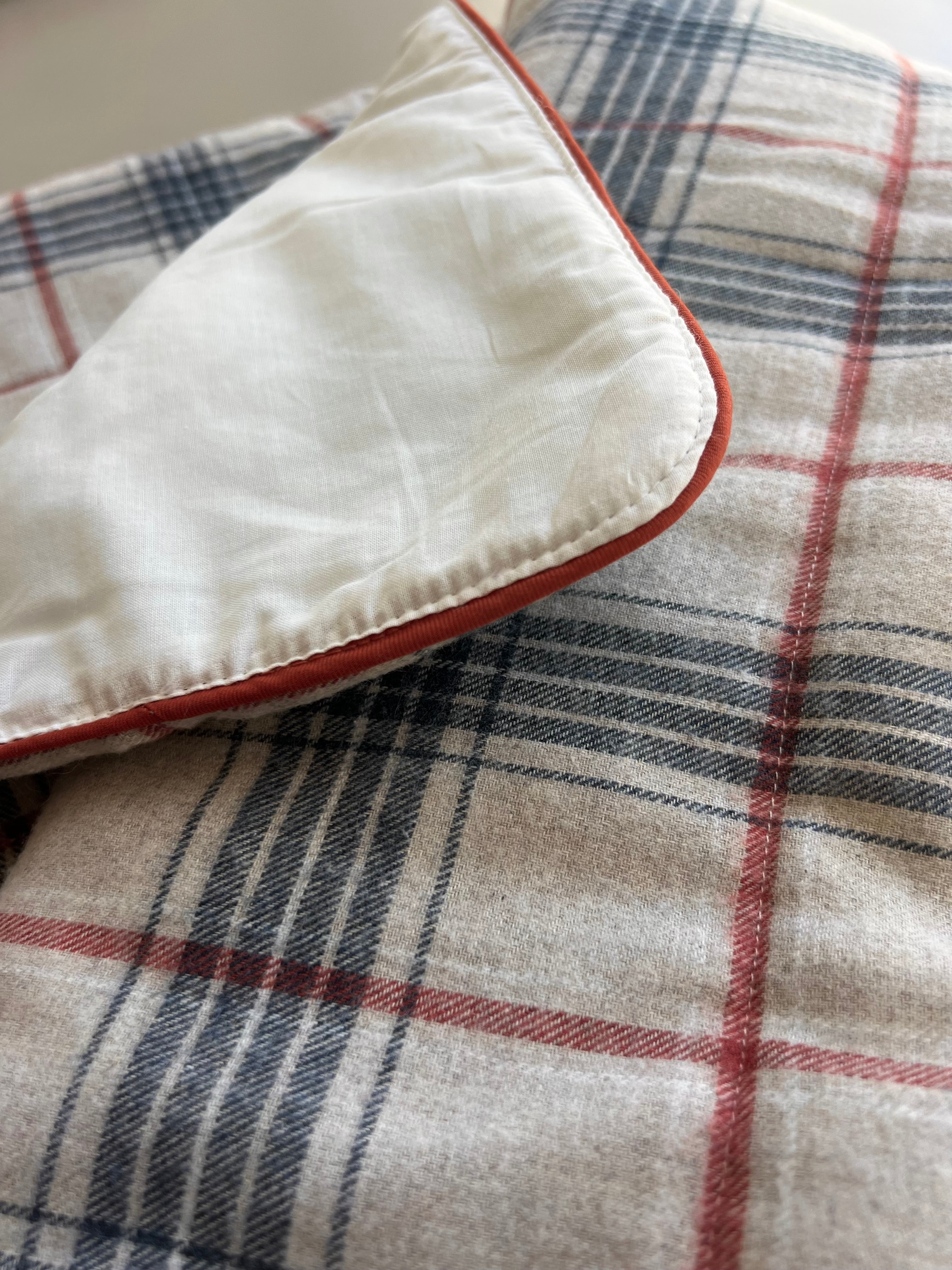 Navy And Red Baby Quilt