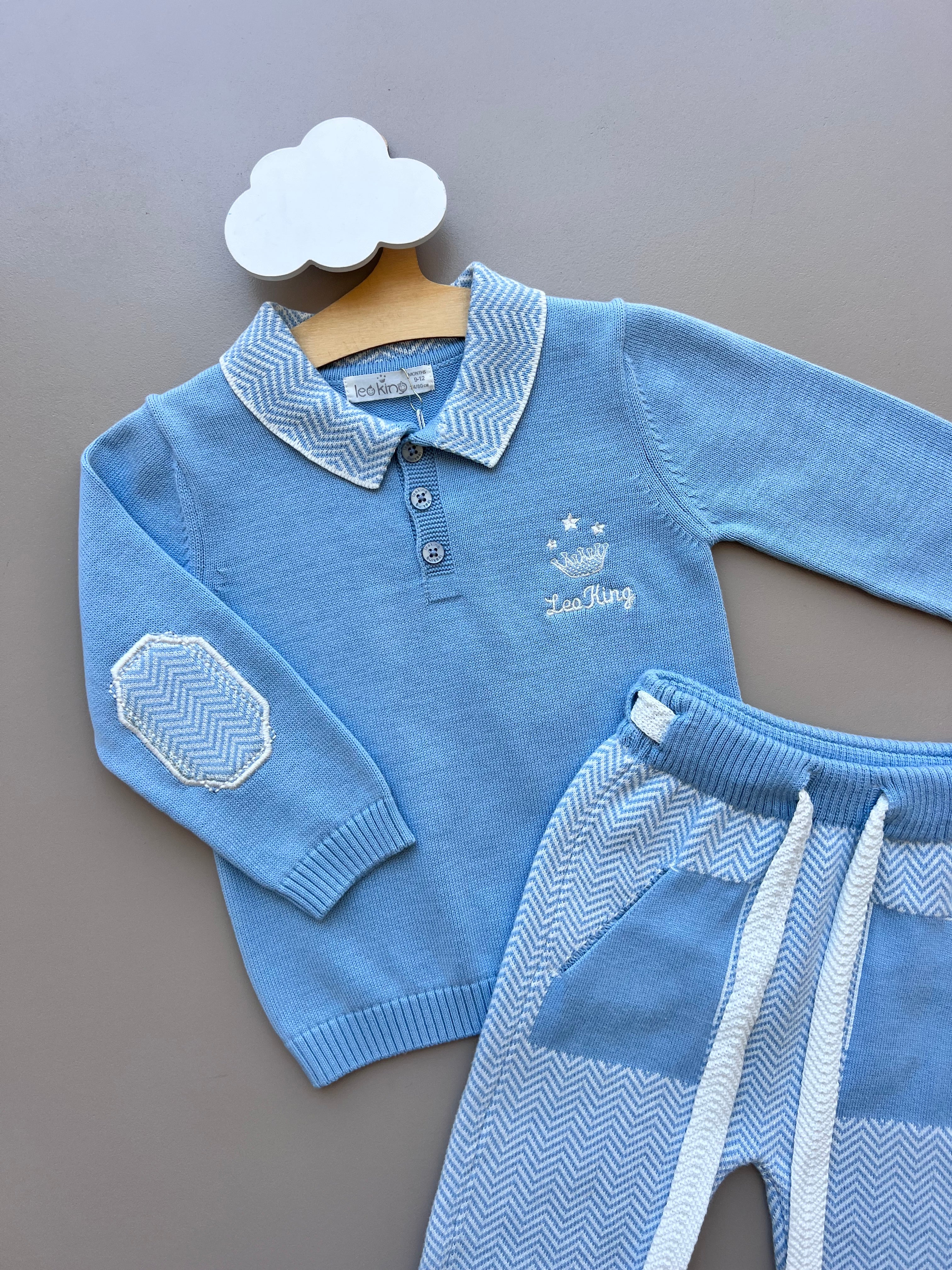 Baby Blue Organic Cotton Polo Set 2 Pieces
