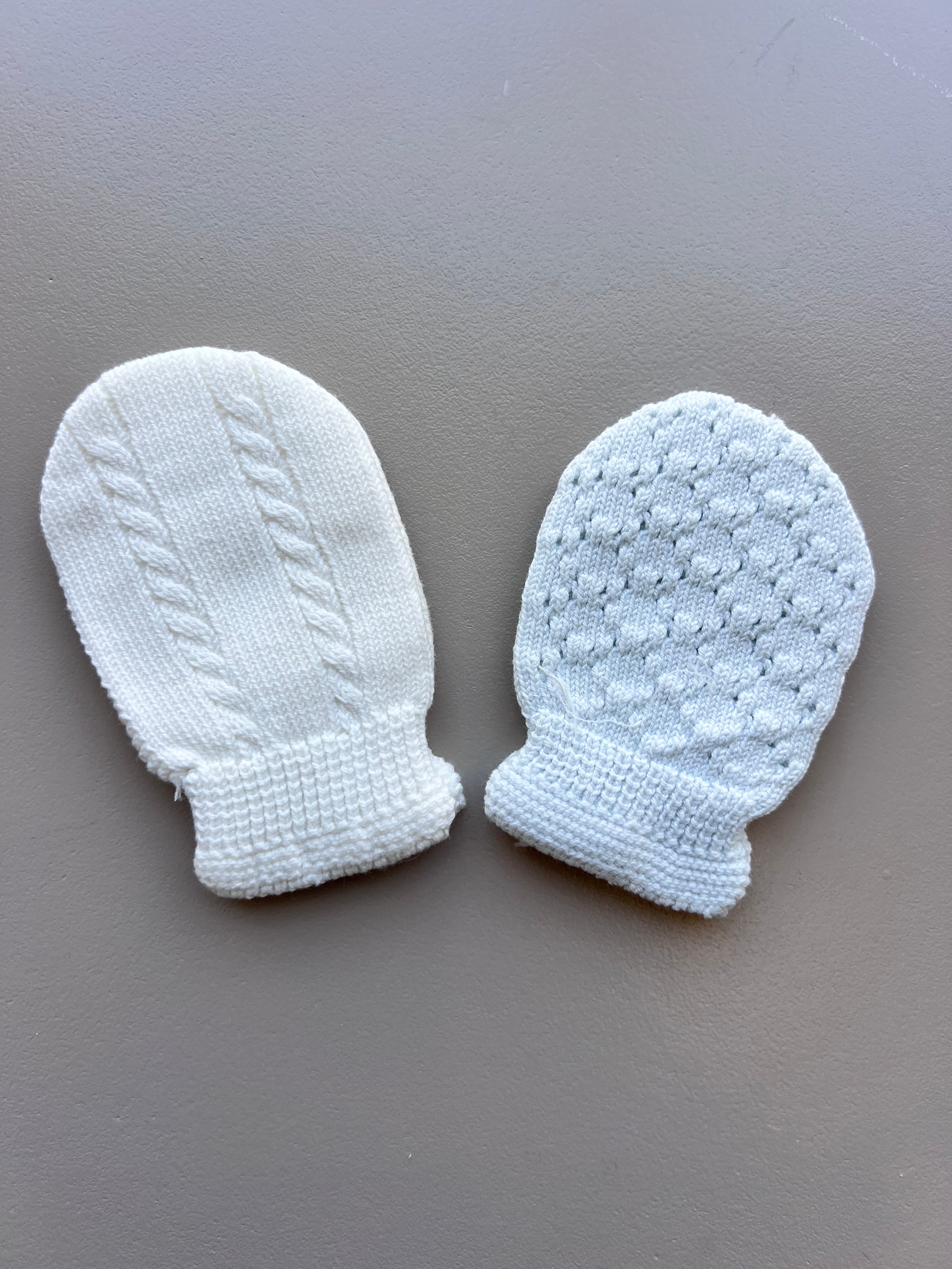 Light Blue & White Mitten Pack of 2 Pairs