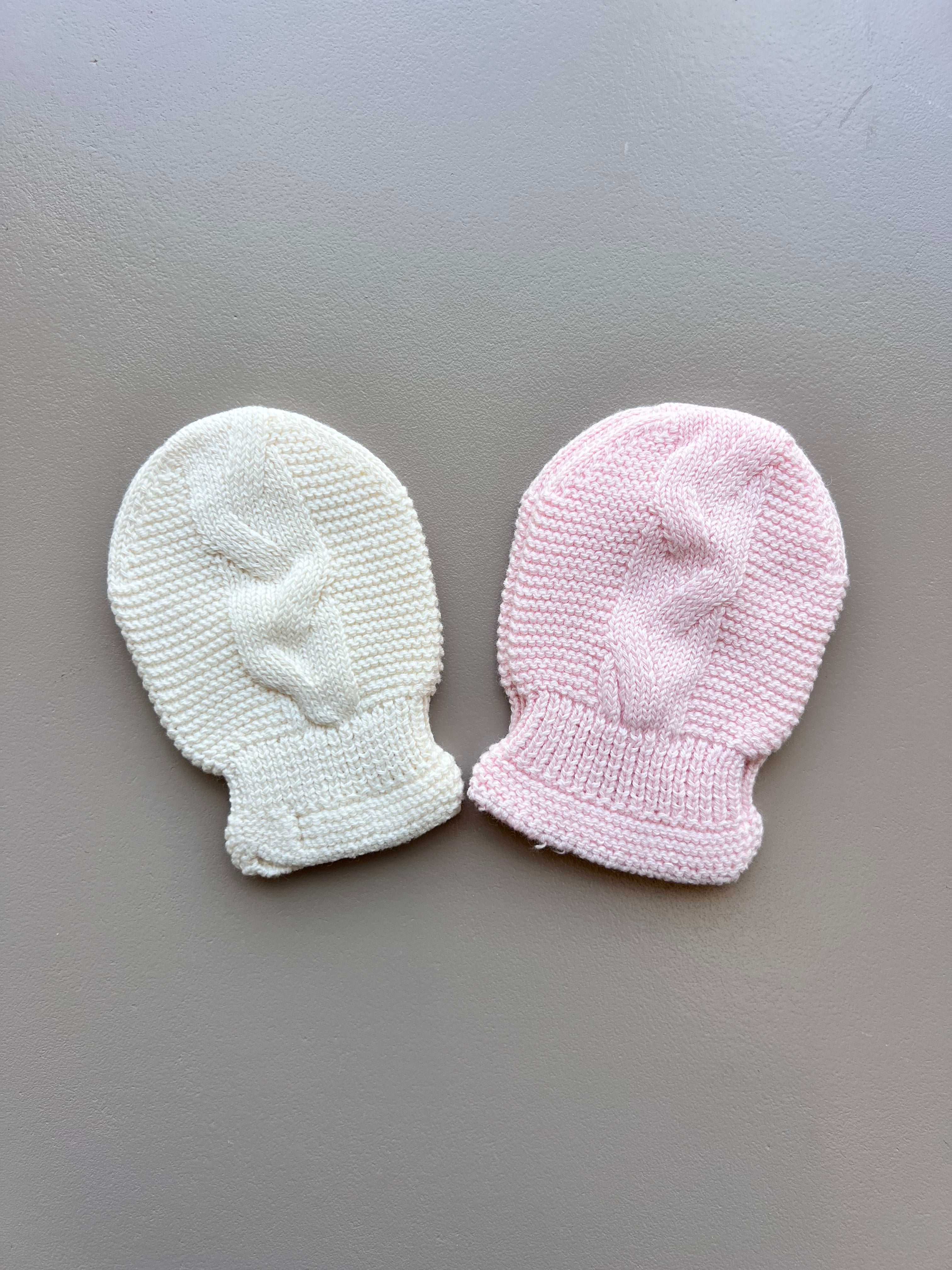 Pink & Ecru Mitten Pack of 2 Pairs
