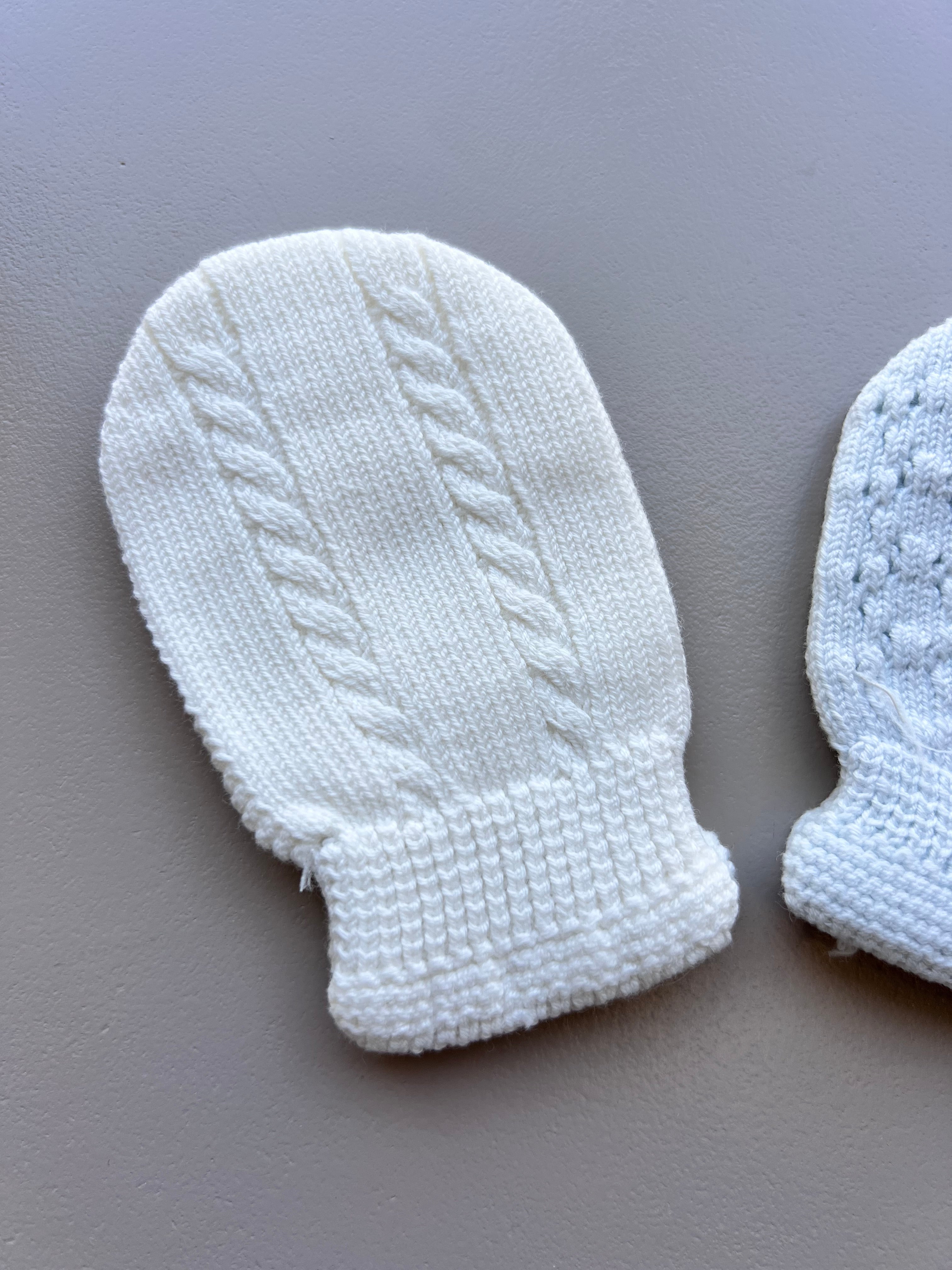 Light Blue & White Mitten Pack of 2 Pairs