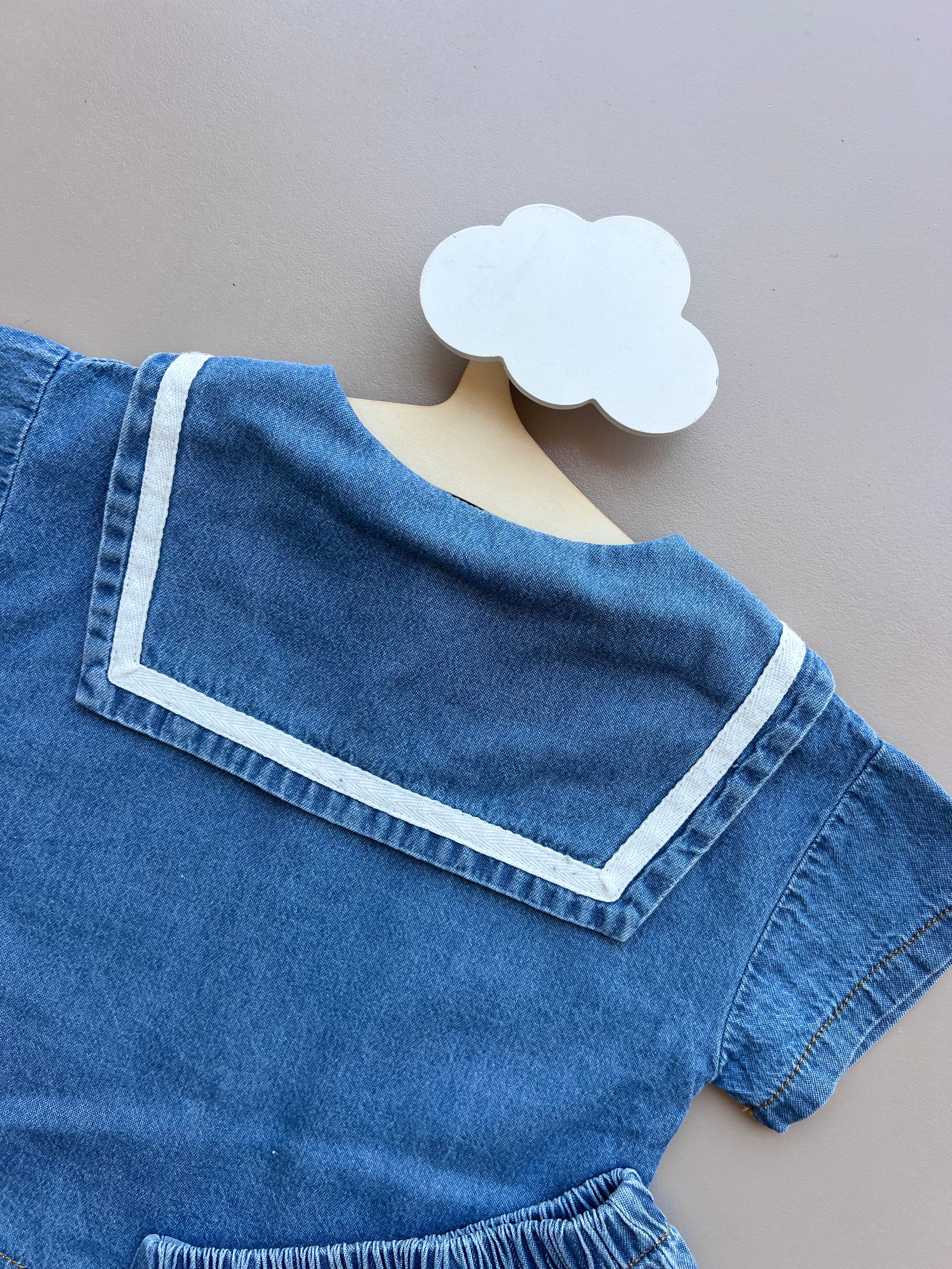 Blue Jeans Collar 2pcs Set
