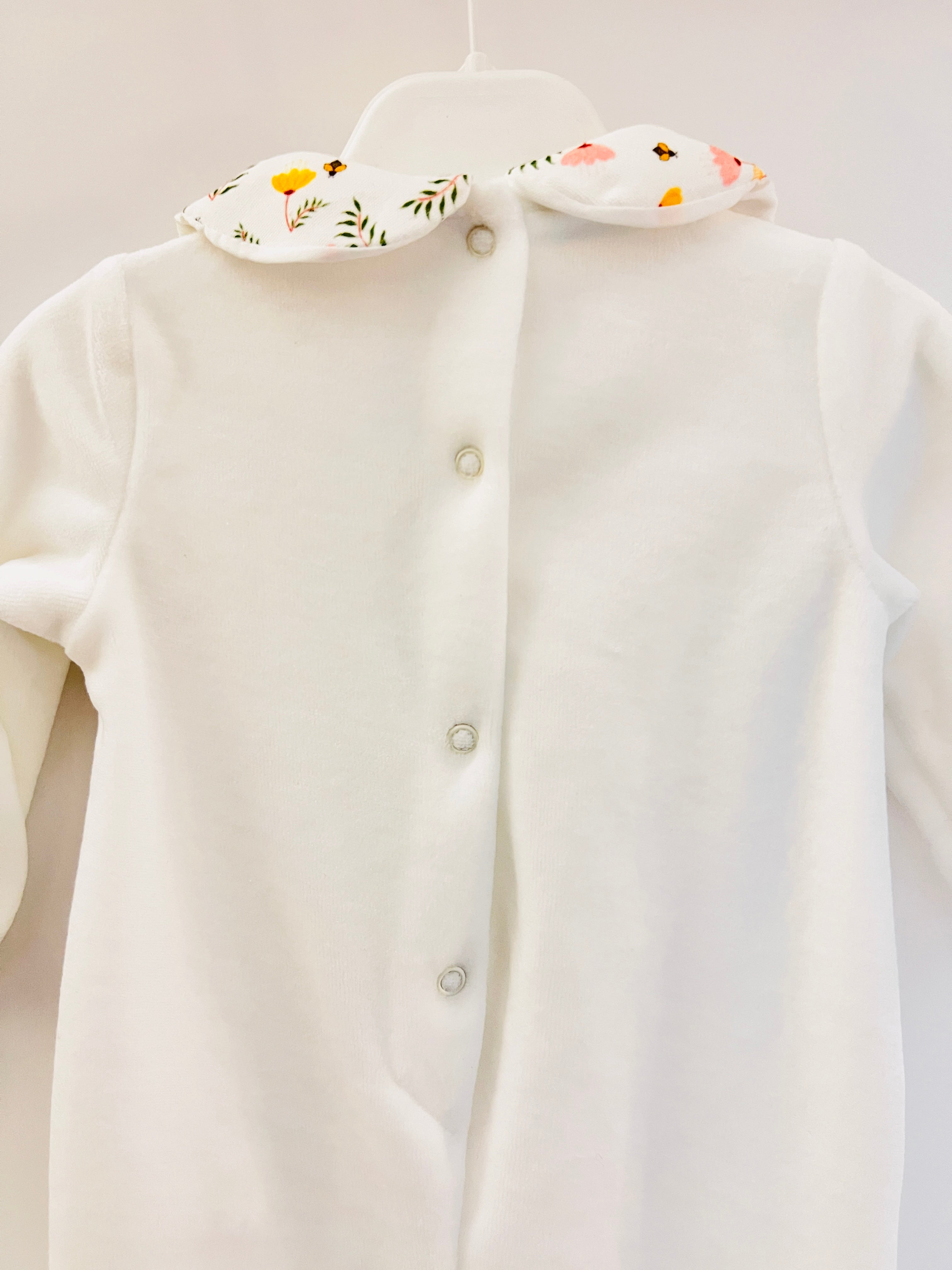 Flower Velvet Footed Overall