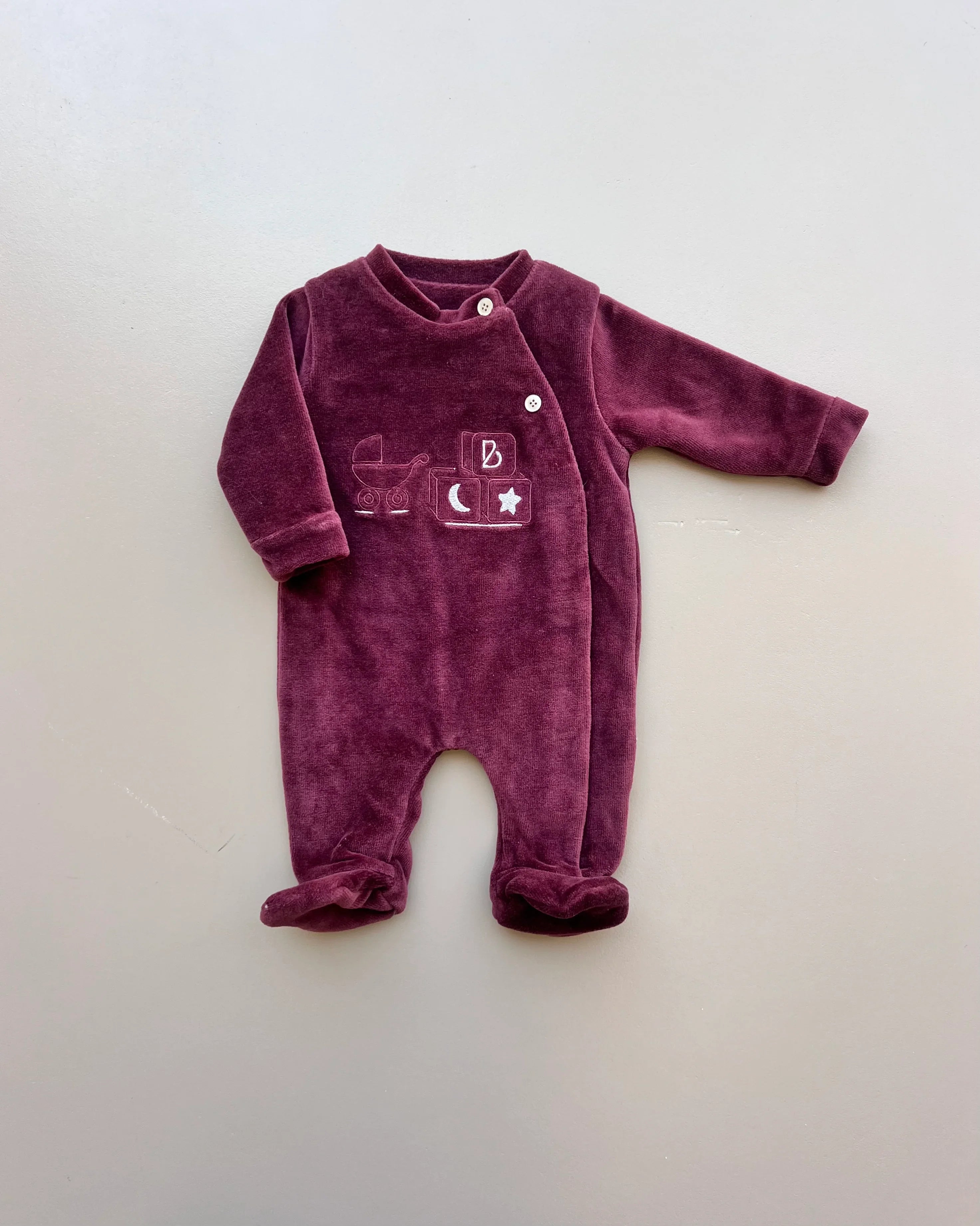 Premature Burgundy Velvet Overall