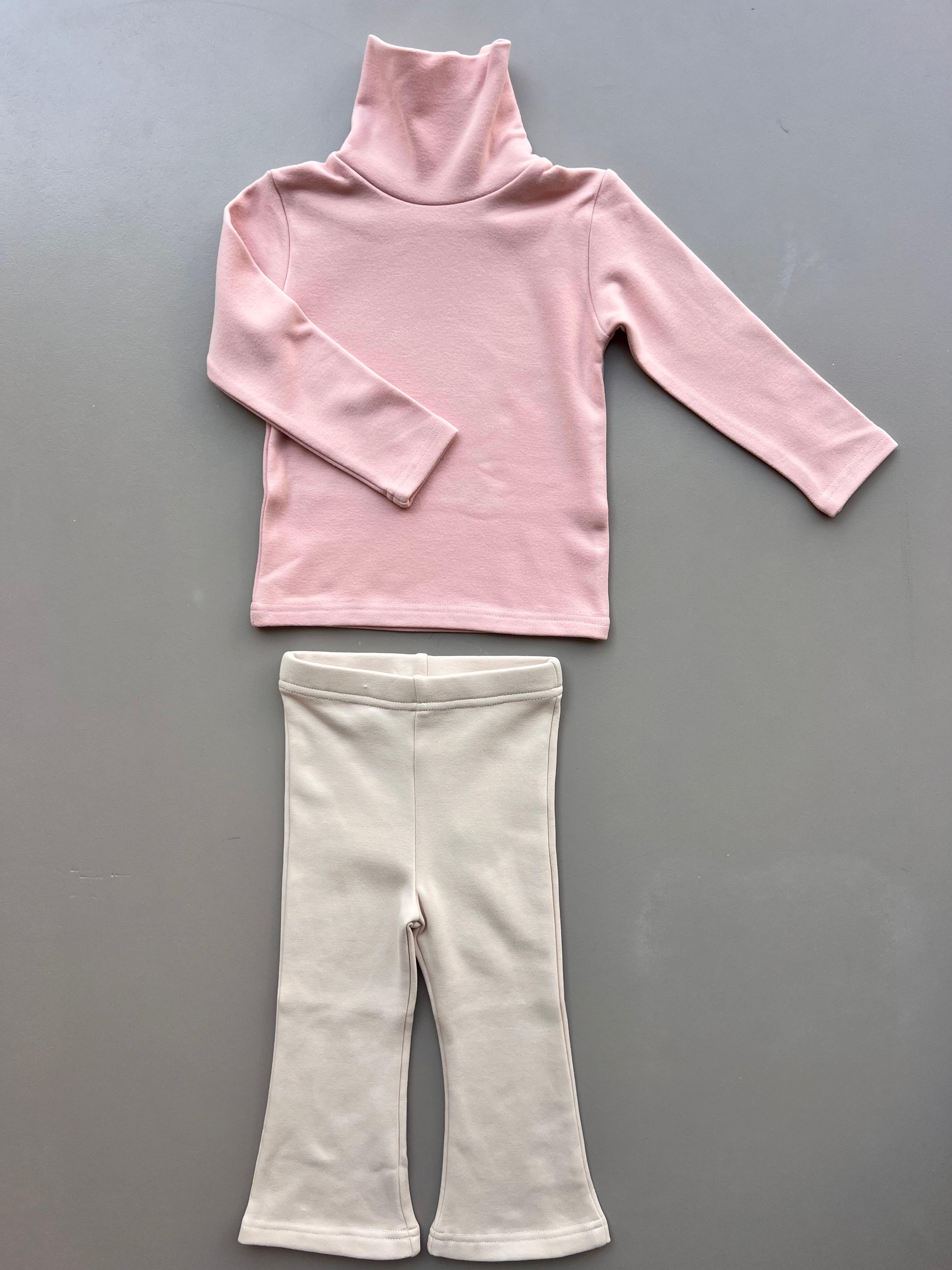 Flared Knit Trousers Fur Inside