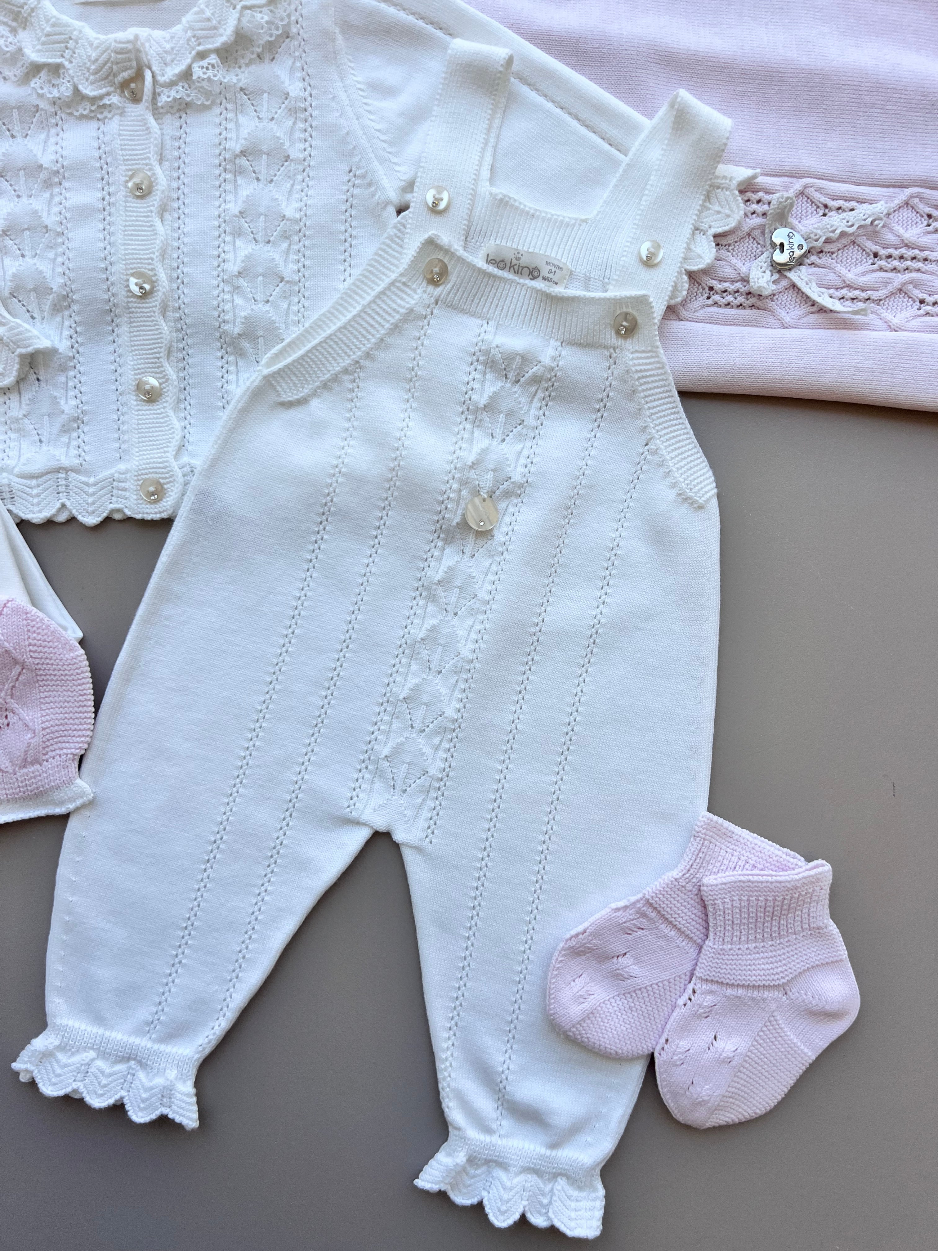 Off-White & Pink Organic Cotton Hospital Set 8 pcs