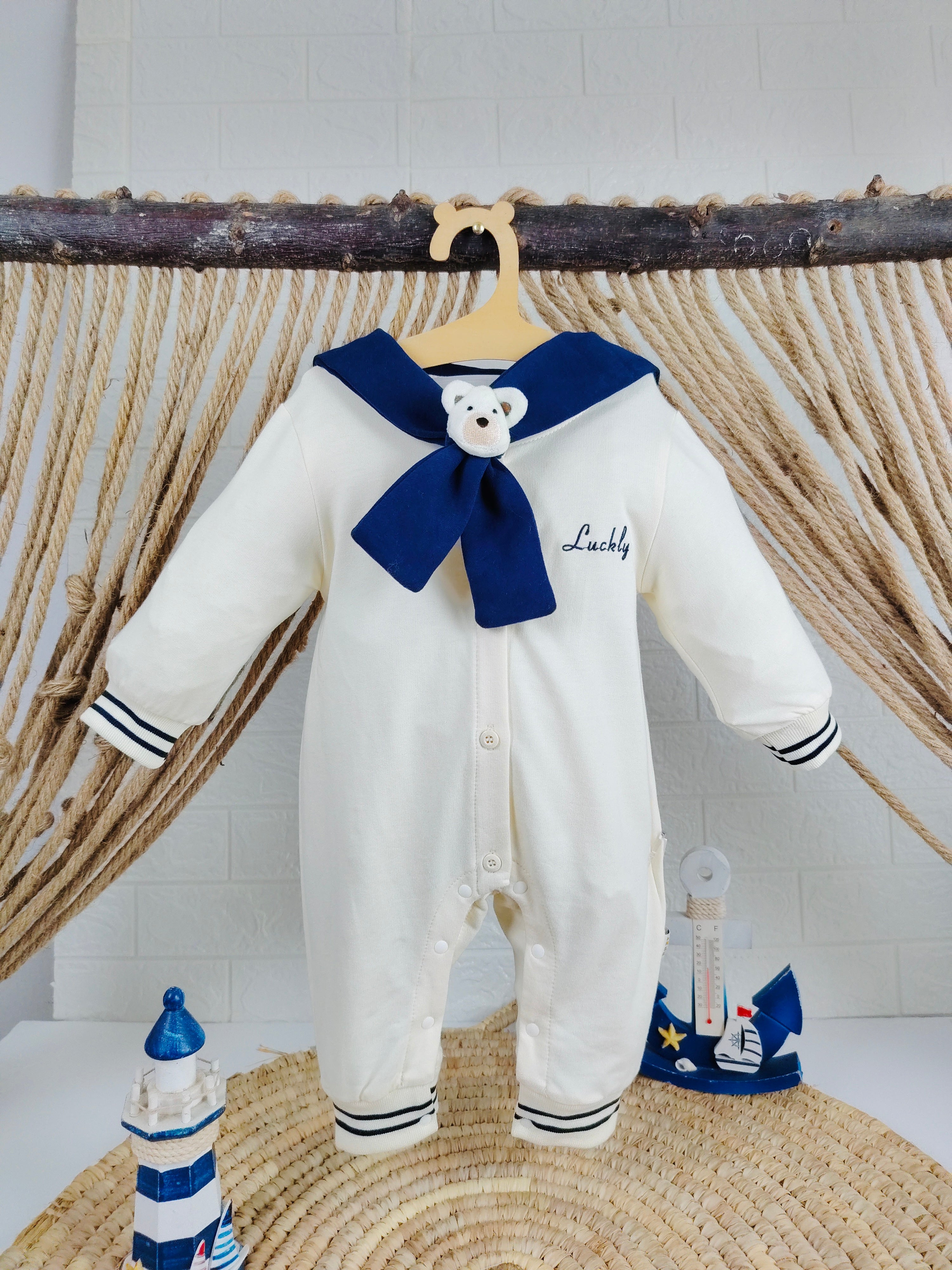 Navy & Beige Matelot Overall