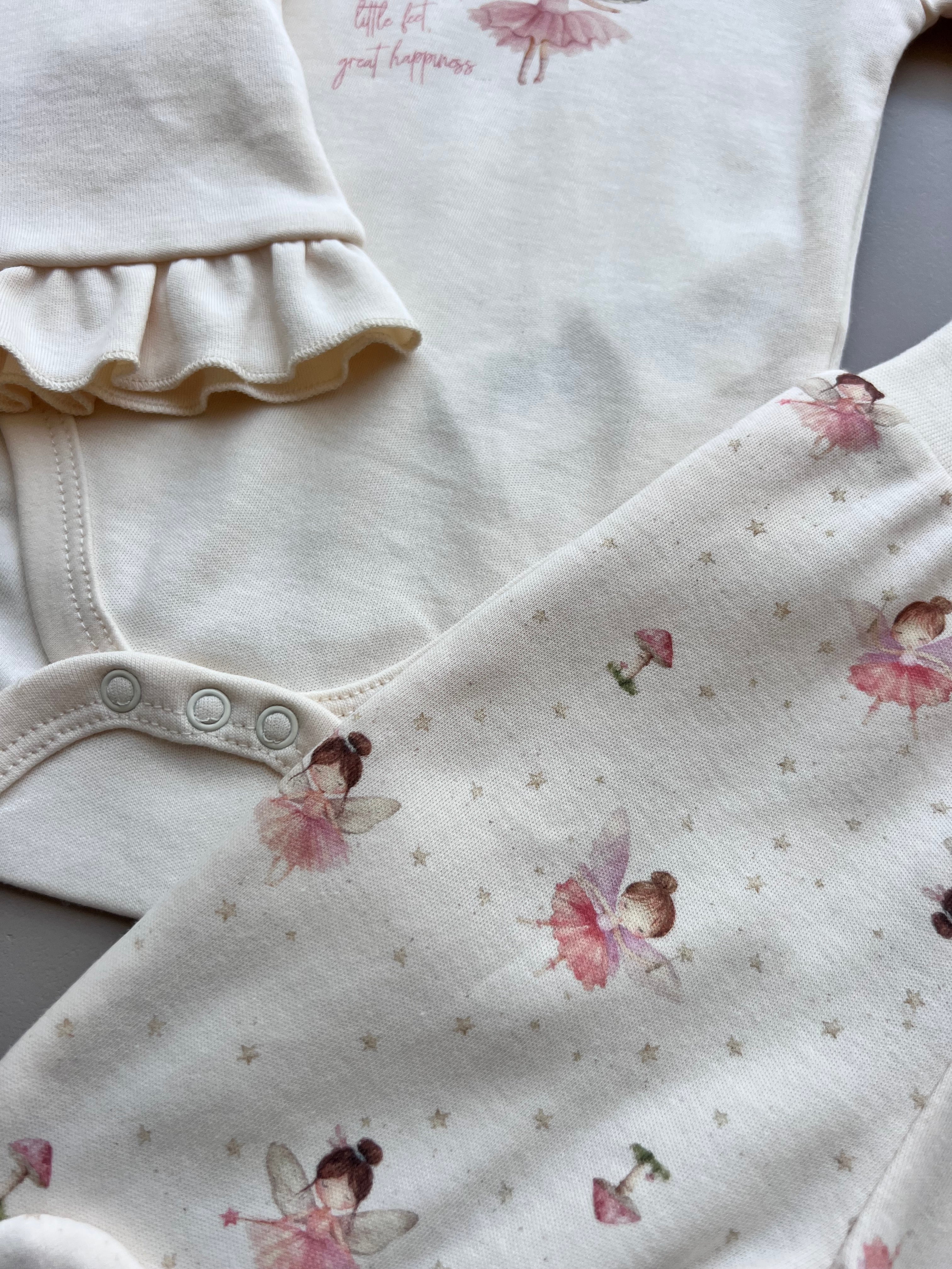 Beige & Pink GOTS™ Certified Organic Cotton Fly 3 Pcs Set