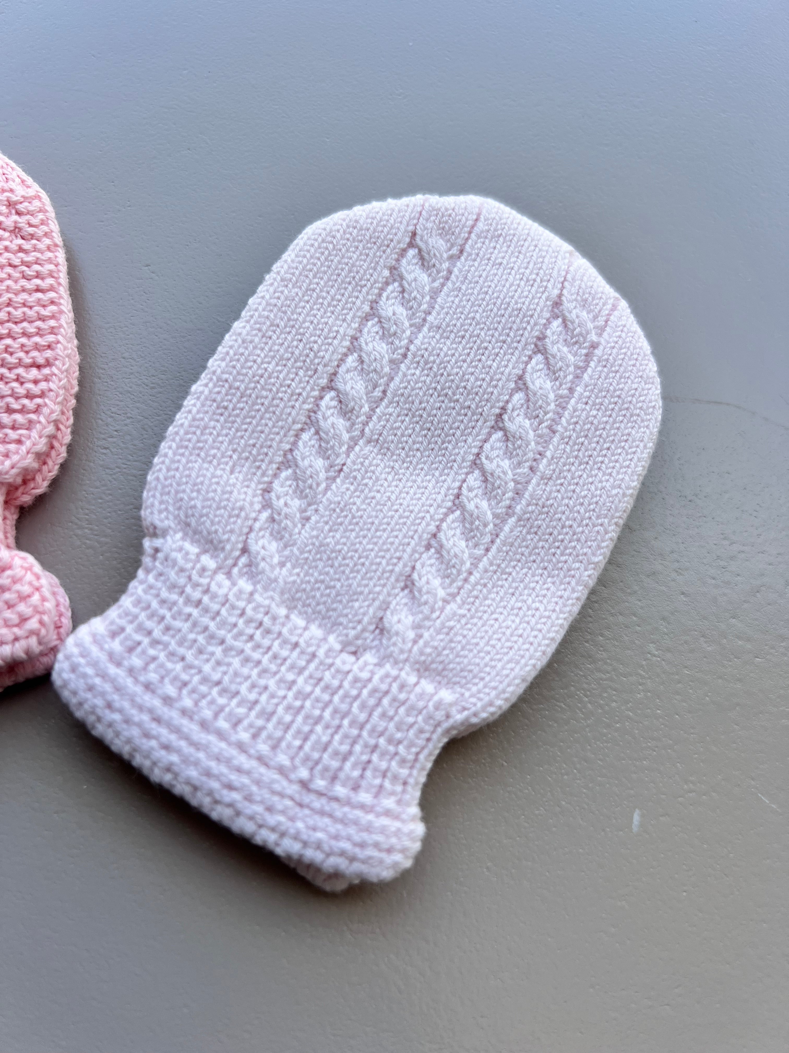 Salmon & Baby Pink Mitten Pack of 2 Pairs