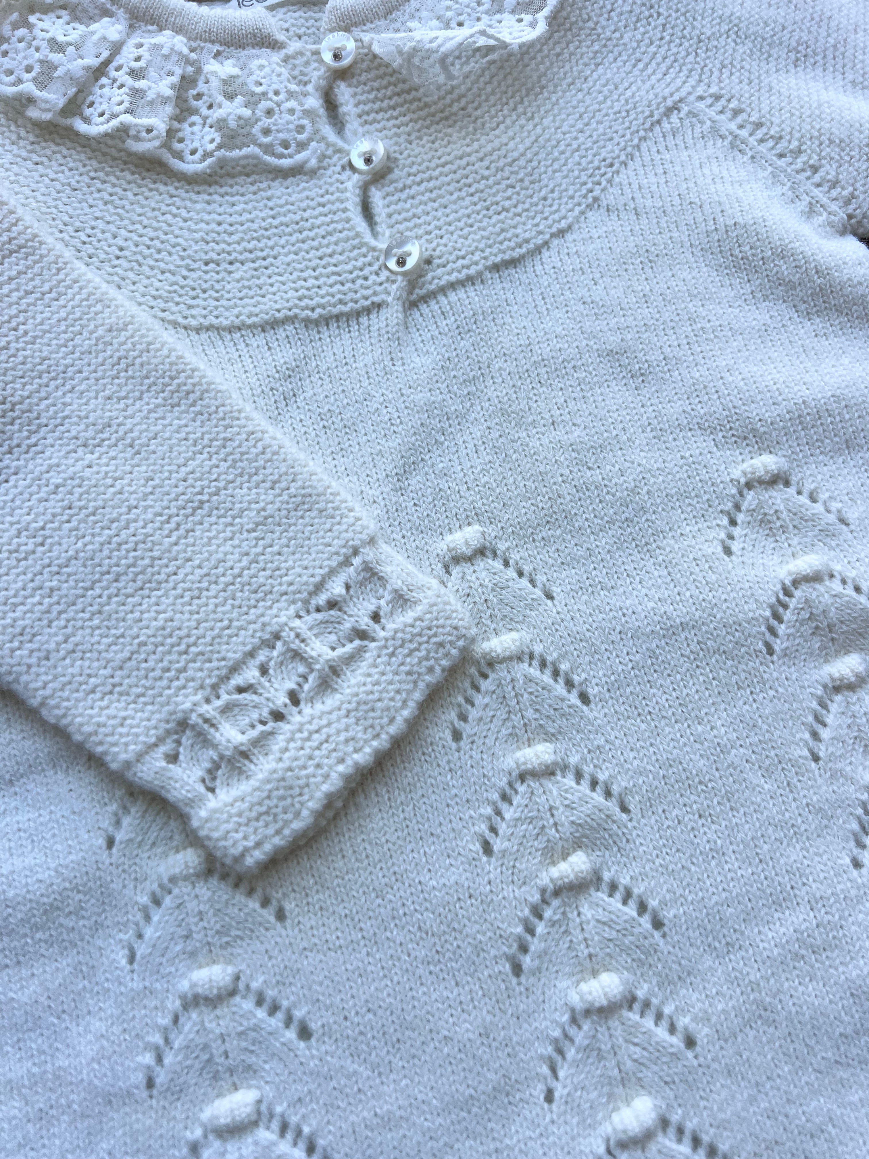 Off-White Ruffle Natural Wool Overall