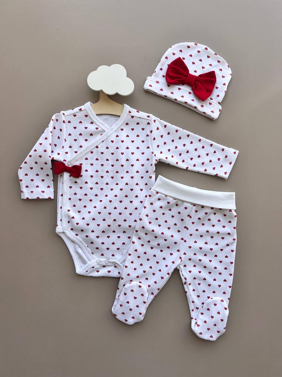 Hearts GOTS™ Certified Organic Cotton 3 Pcs Set - La Farandole Paris