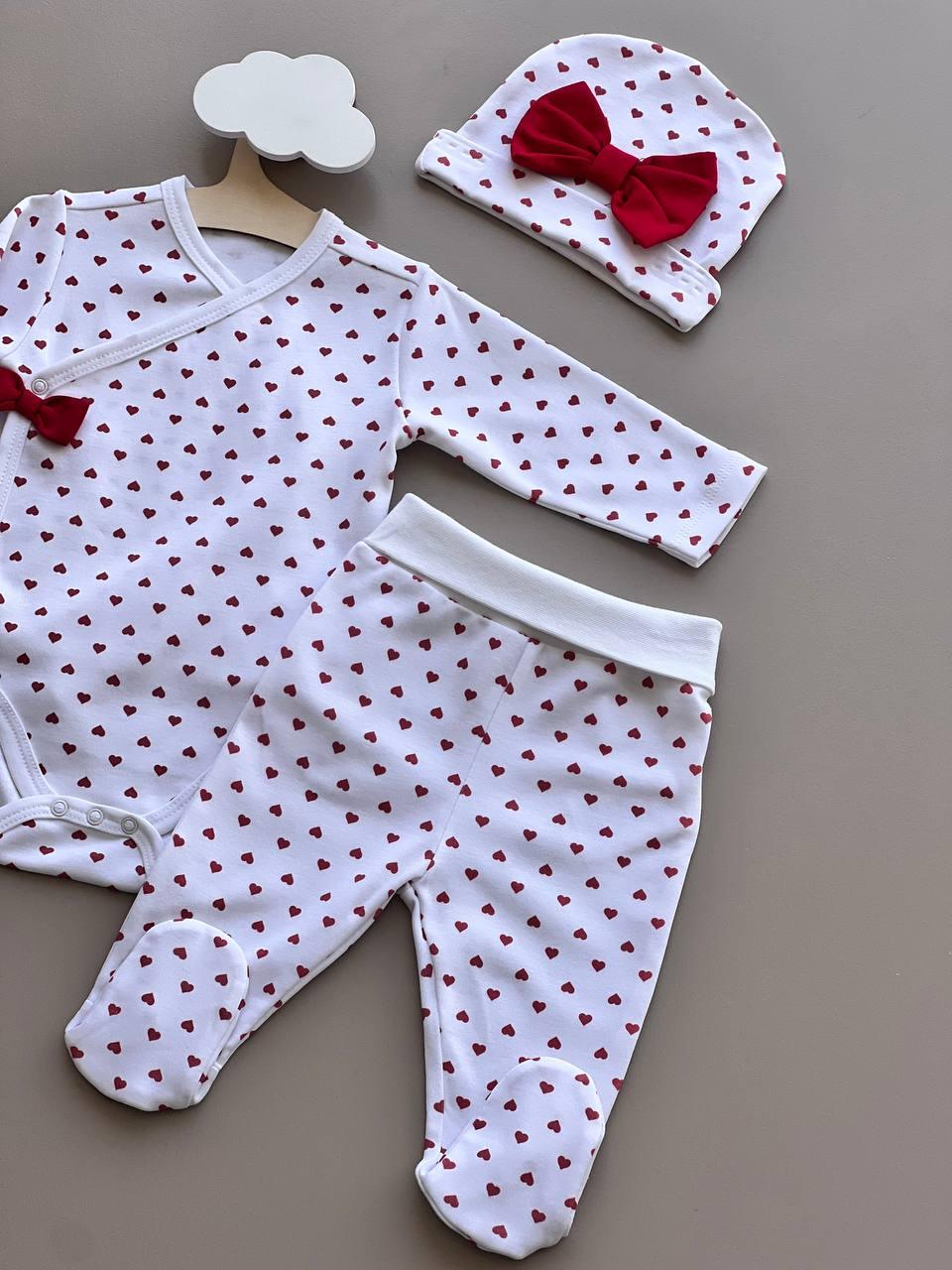 Hearts GOTS™ Certified Organic Cotton 3 Pcs Set - La Farandole Paris