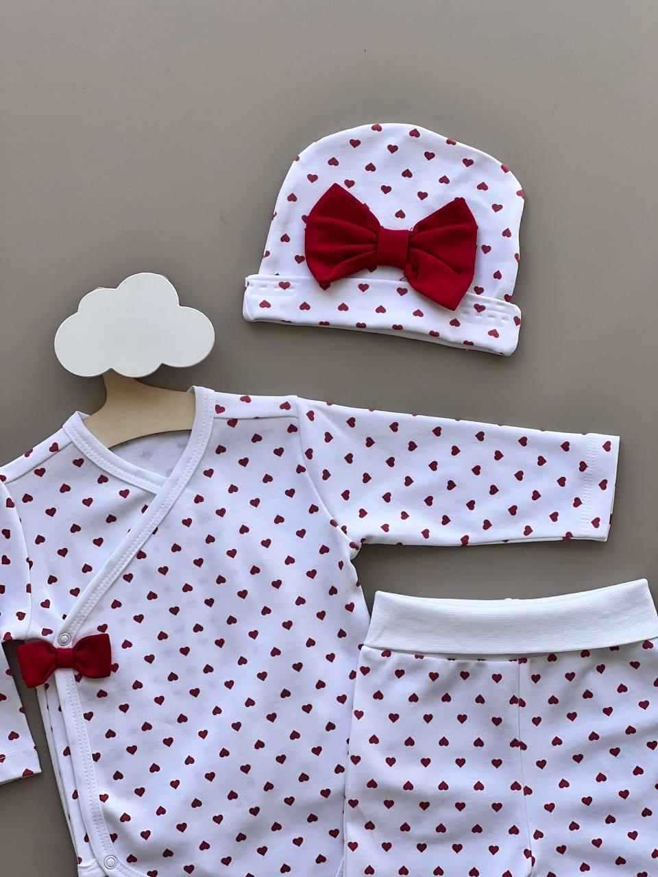 Hearts GOTS™ Certified Organic Cotton 3 Pcs Set - La Farandole Paris