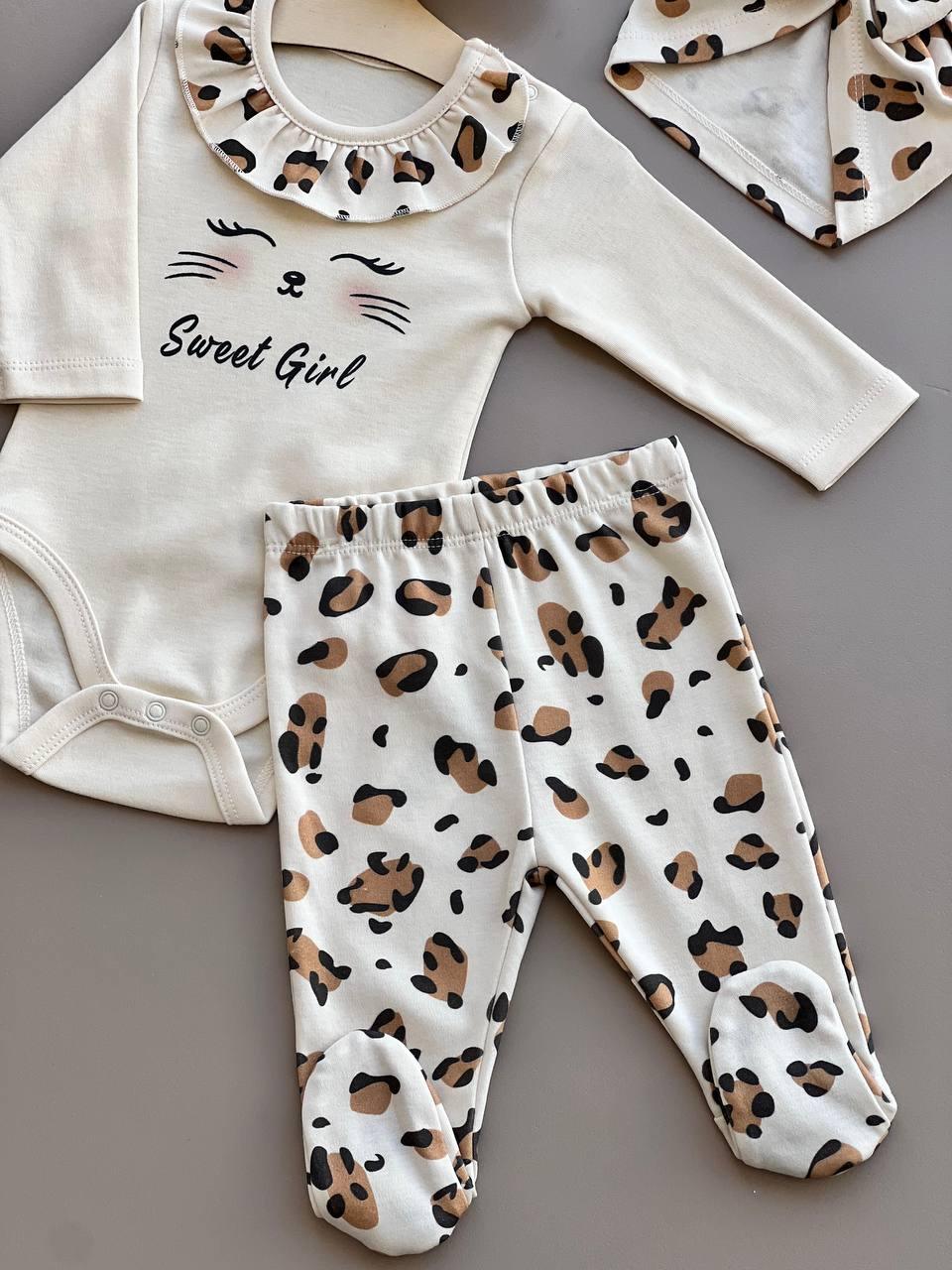 Leopard GOTS™ Certified Organic Cotton 3 Pcs Set - La Farandole Paris
