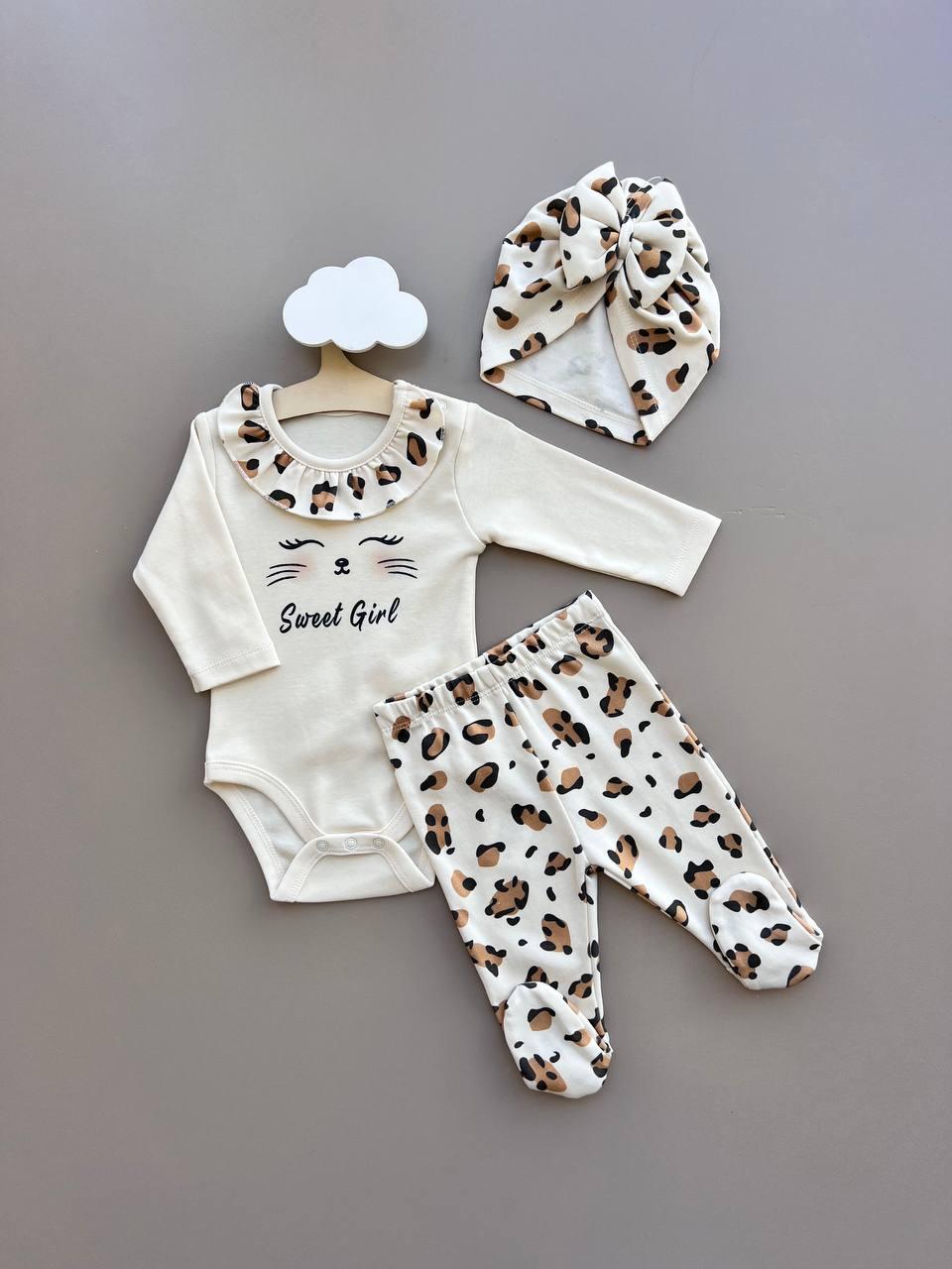 Leopard GOTS™ Certified Organic Cotton 3 Pcs Set - La Farandole Paris