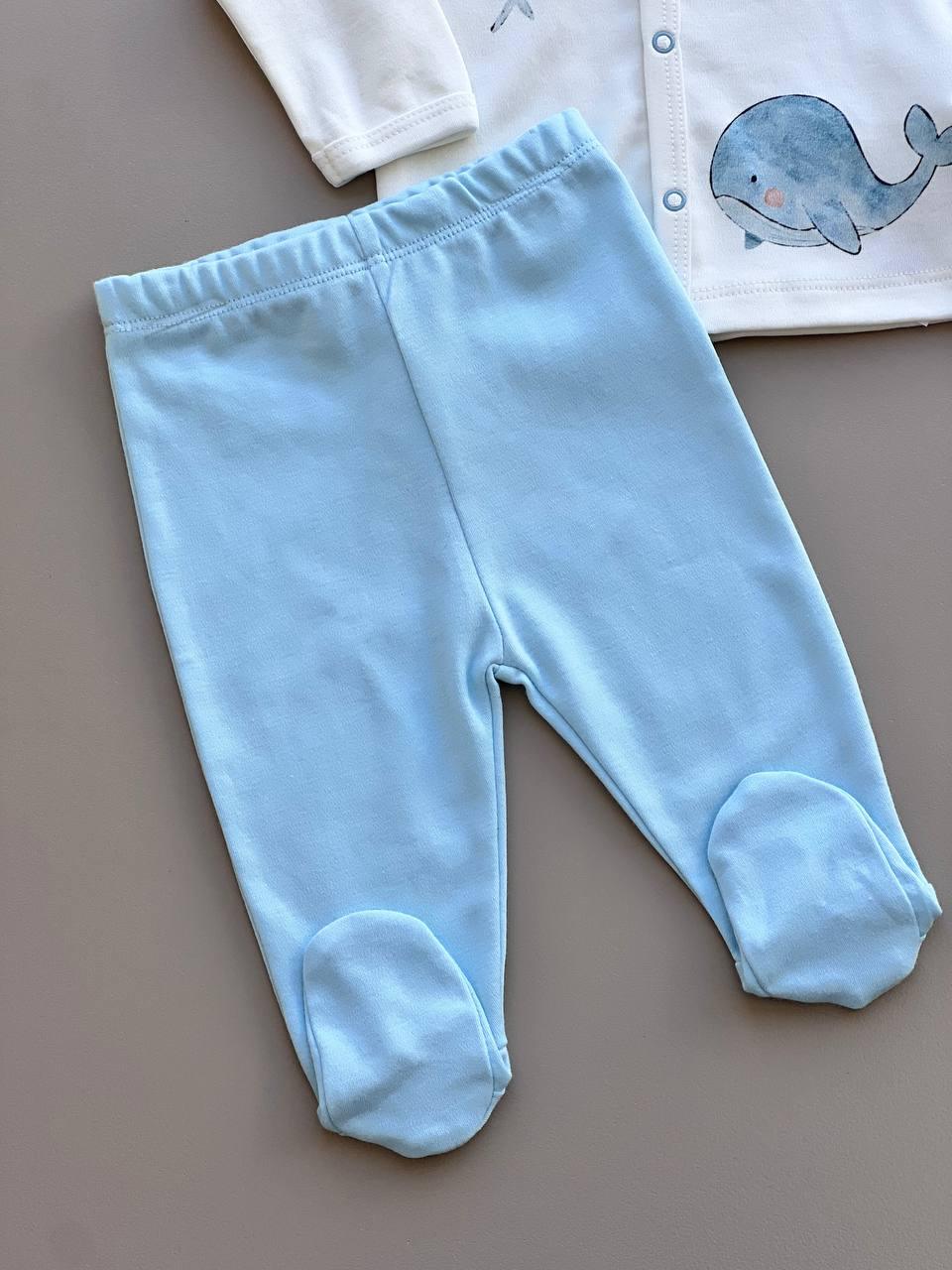 White And Blue Organic Cotton Rainbow Set 2 Pcs - La Farandole Paris