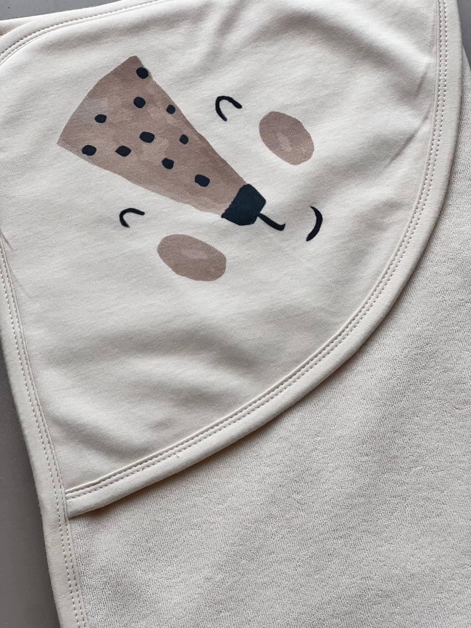 Beige Organic Cotton Hooded Bath Towel - La Farandole Paris