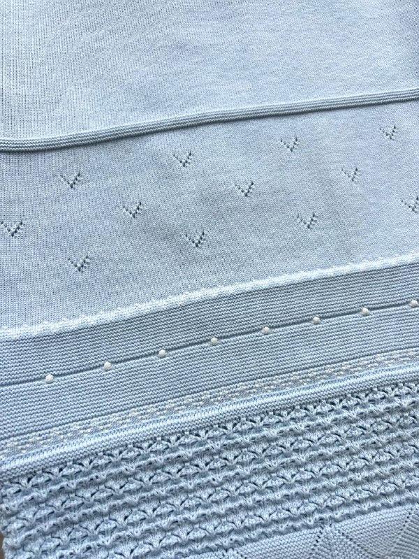 Light Blue Organic Cotton Blanket - La Farandole Paris