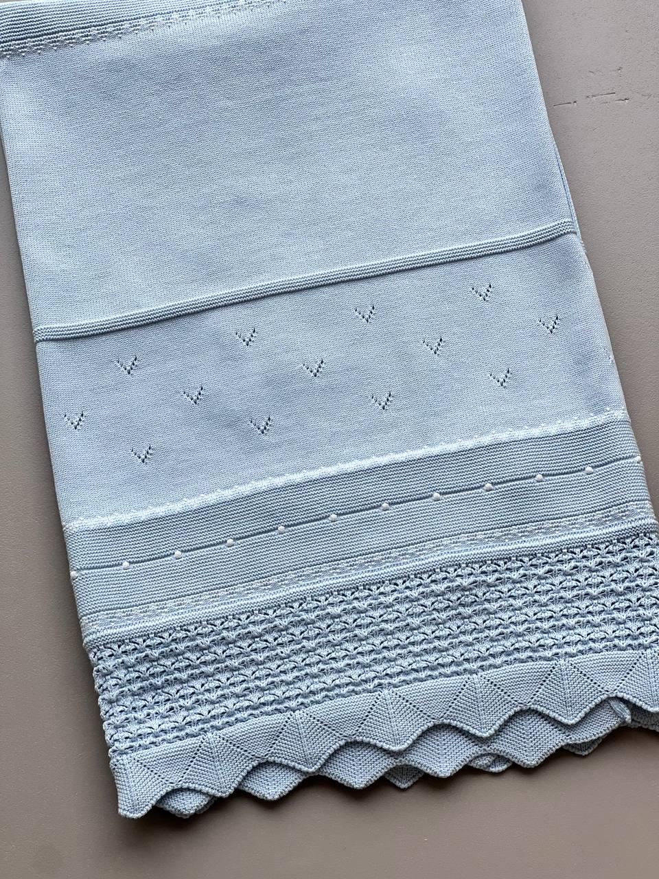 Light Blue Organic Cotton Blanket - La Farandole Paris