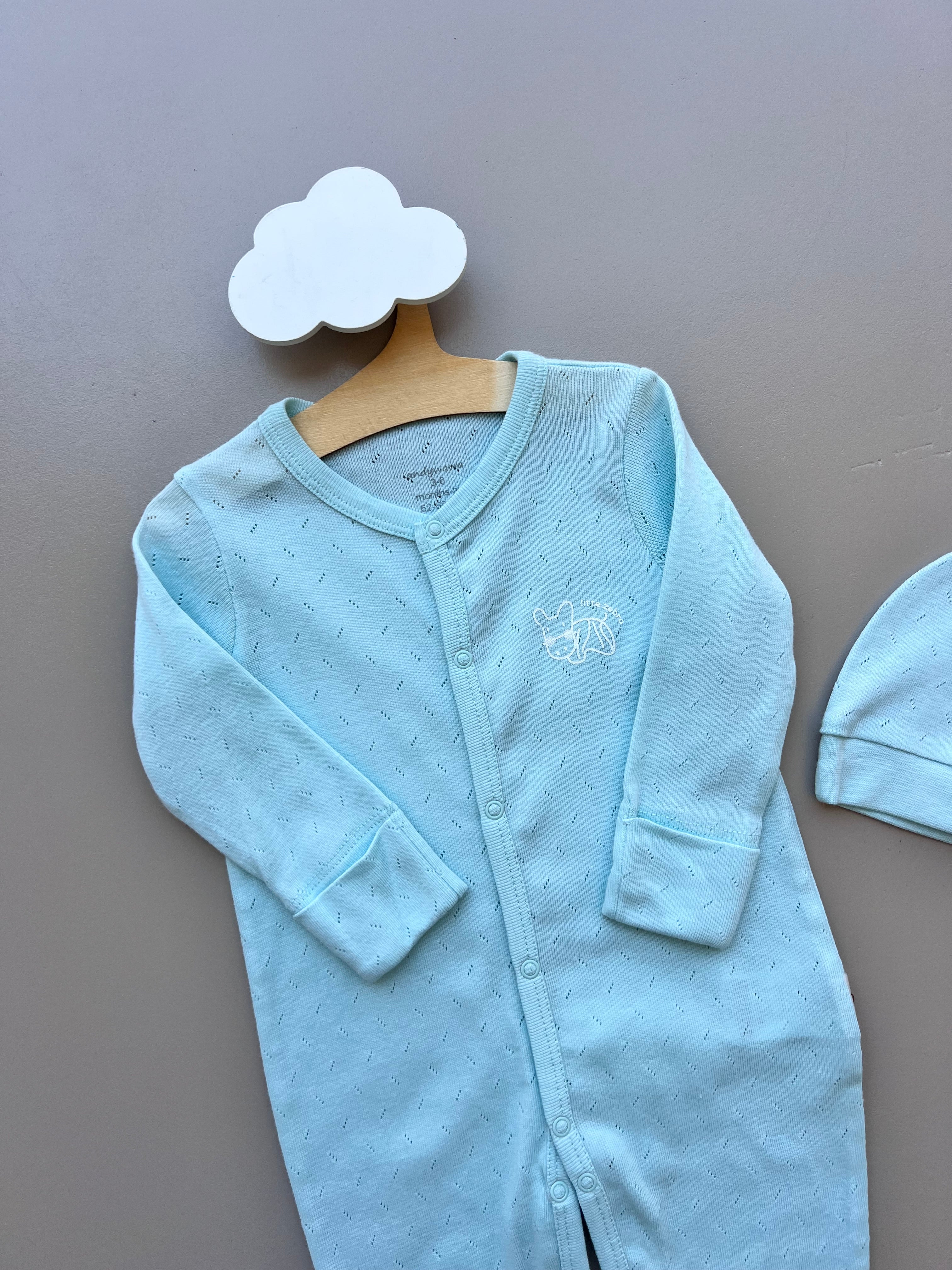 Mint Green 2 Pcs Overall with hat