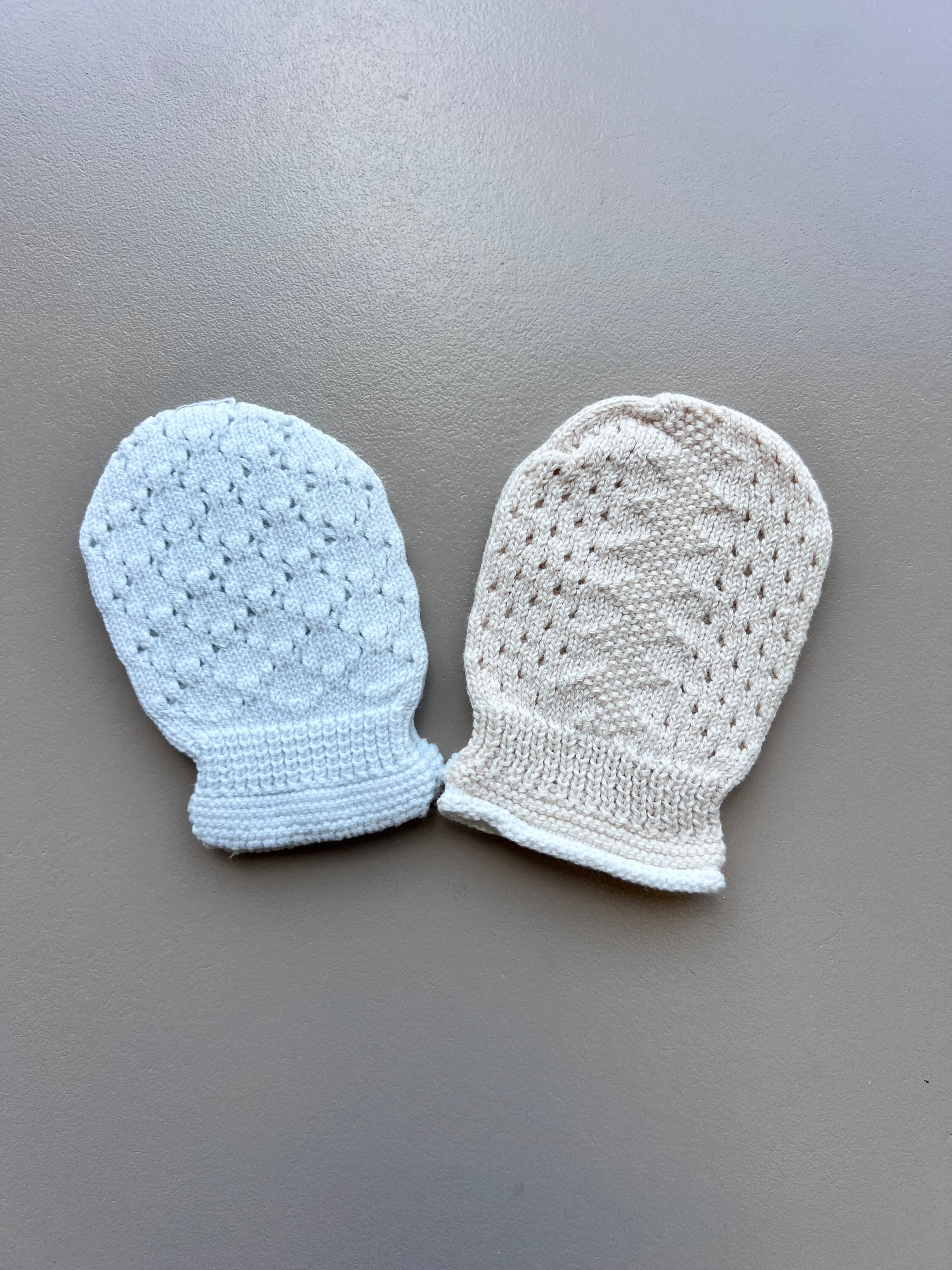 Light Blue & Beige Mitten Pack of 2 Pairs