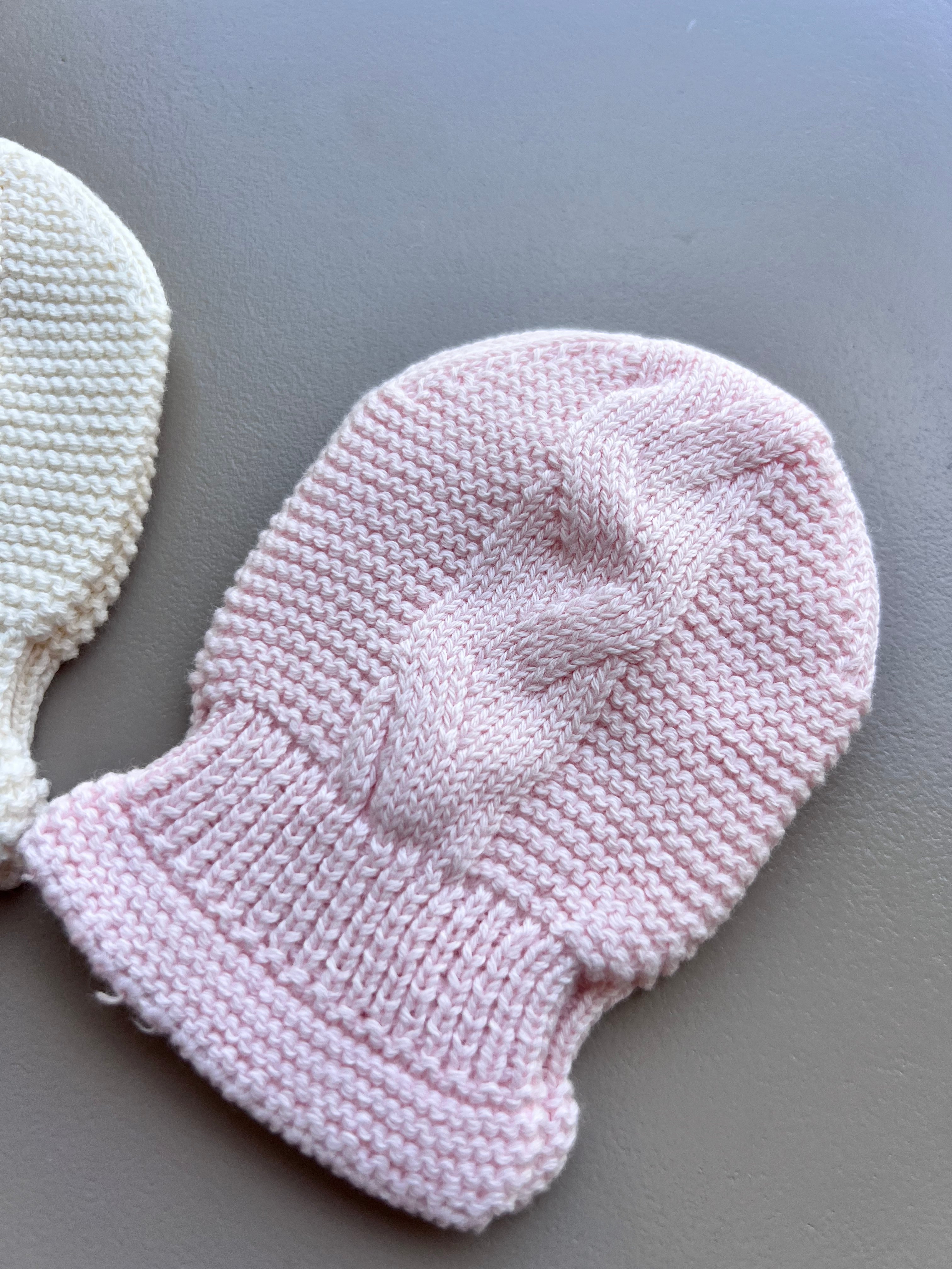 Pink & Ecru Mitten Pack of 2 Pairs