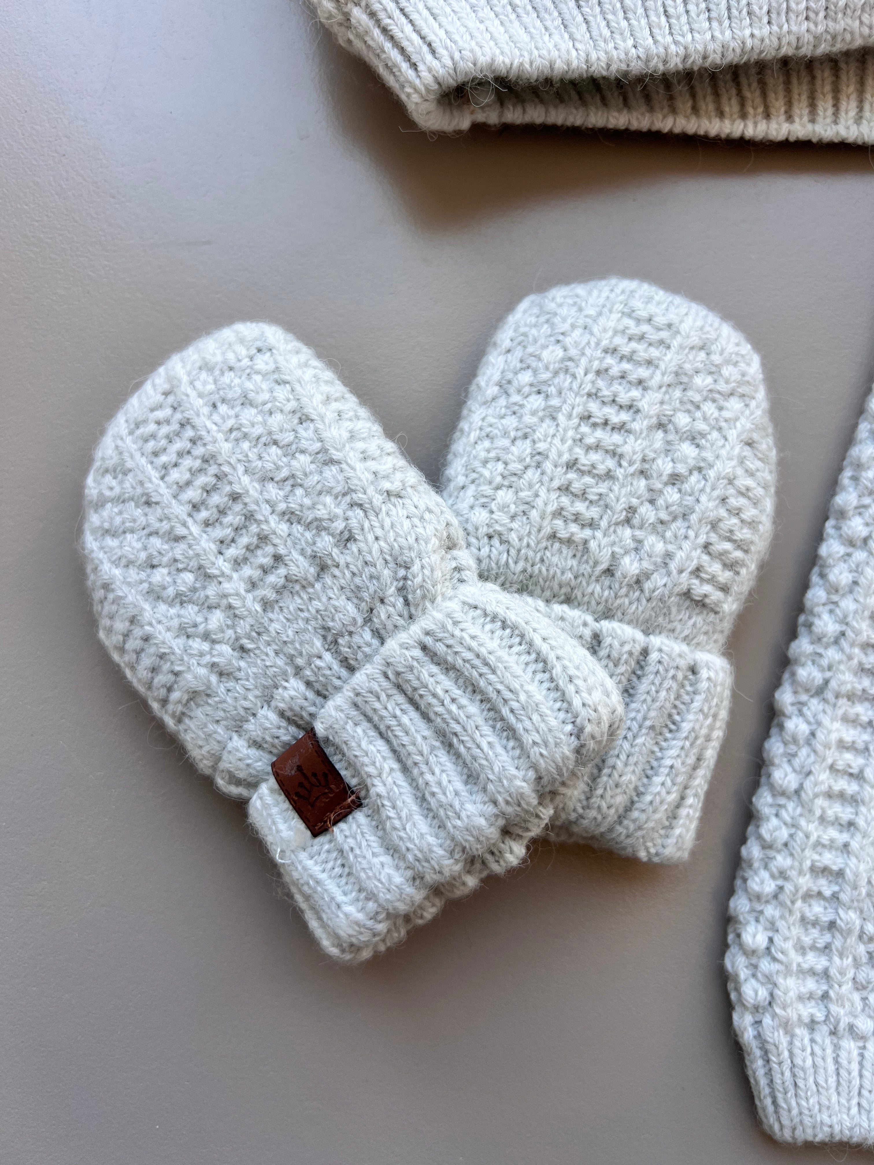 Thick Wool Fur Inside Top, Pants and Mittens 3 Pcs