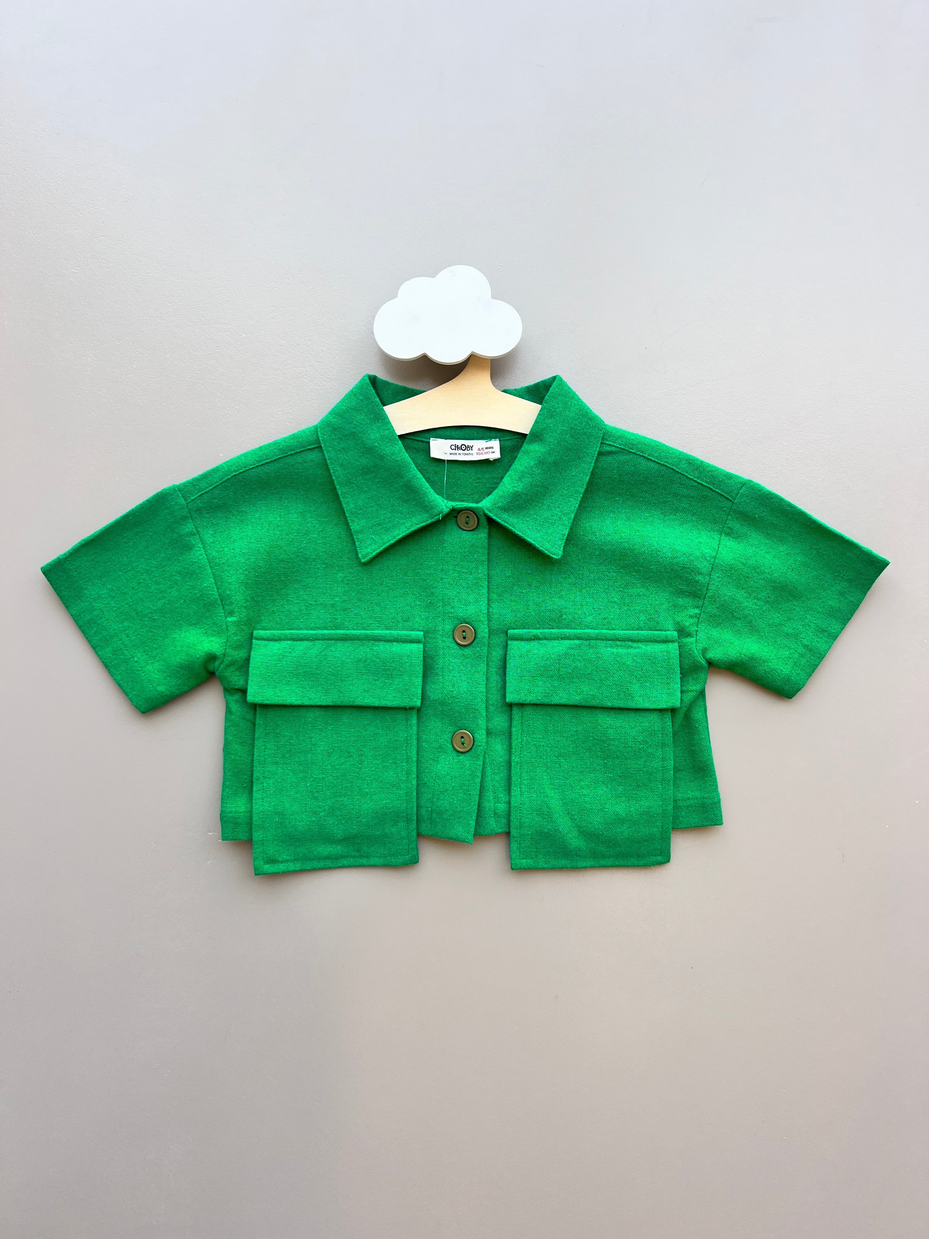 Green Linen Trendy Shirt